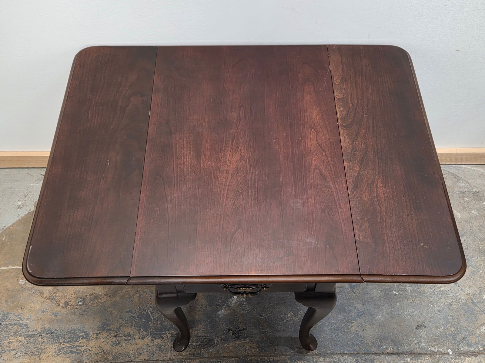 DROP LEAF END SIDE TABLE WITH DRAWER - 2