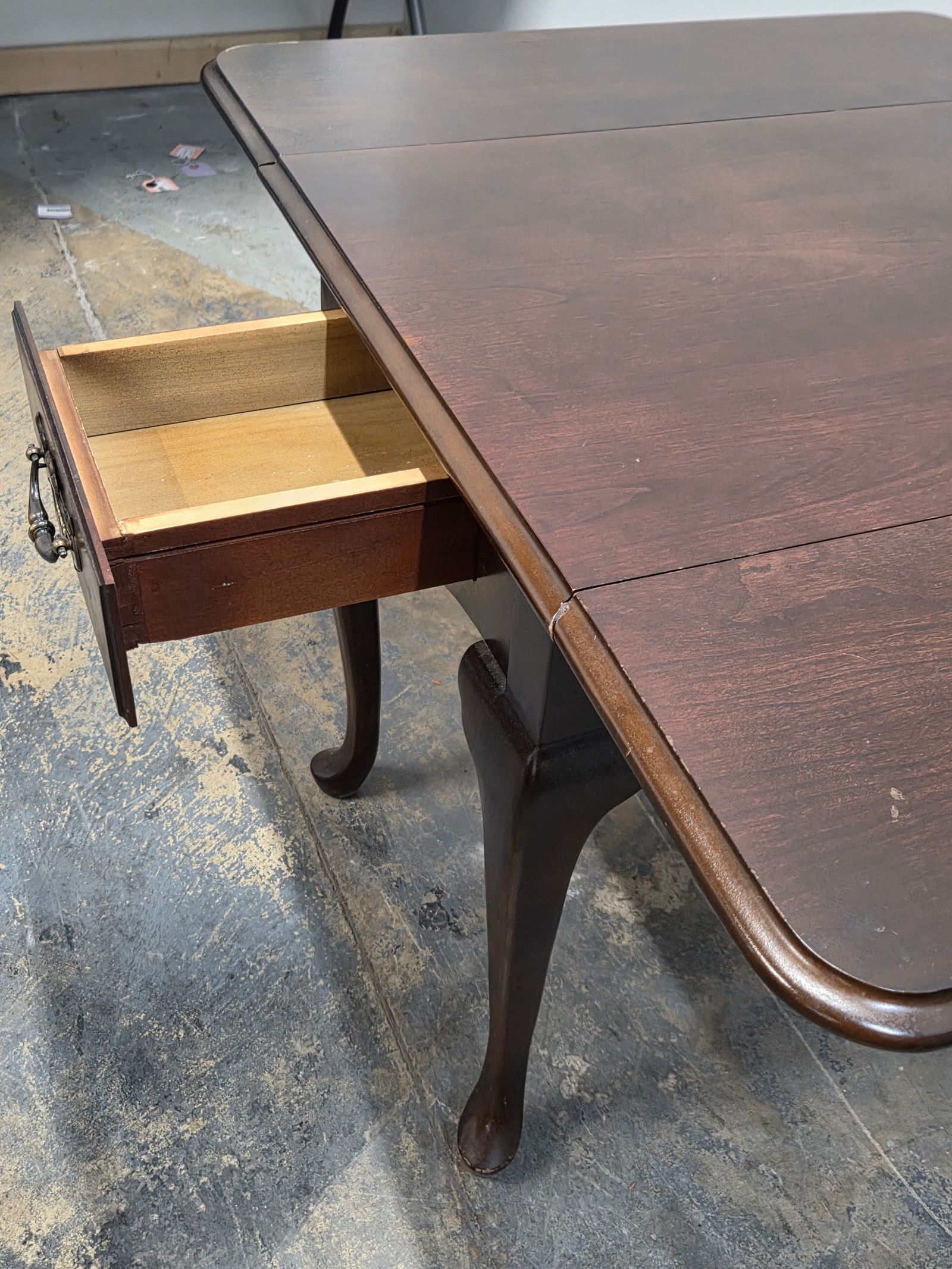 DROP LEAF END SIDE TABLE WITH DRAWER - 4