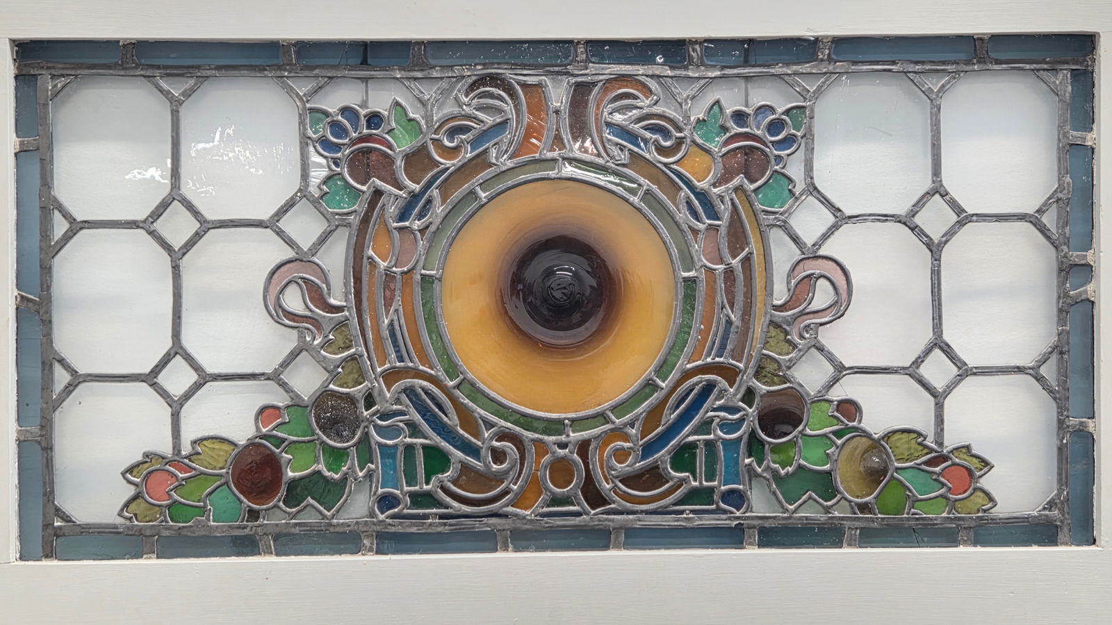 LEADED STAINED GLASS WINDOW PANEL - 2