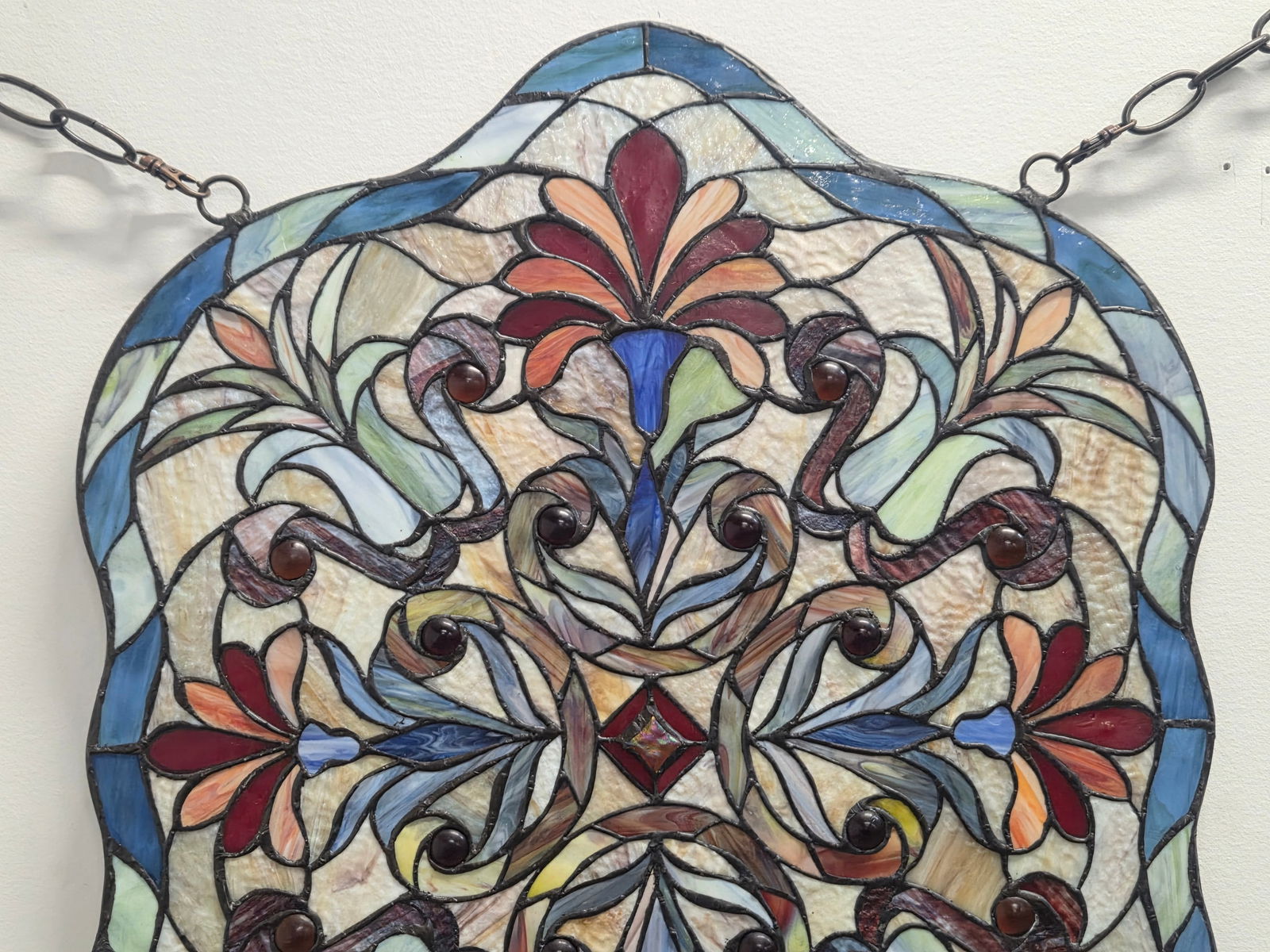 LEADED STAINED GLASS WINDOW PANEL - 2