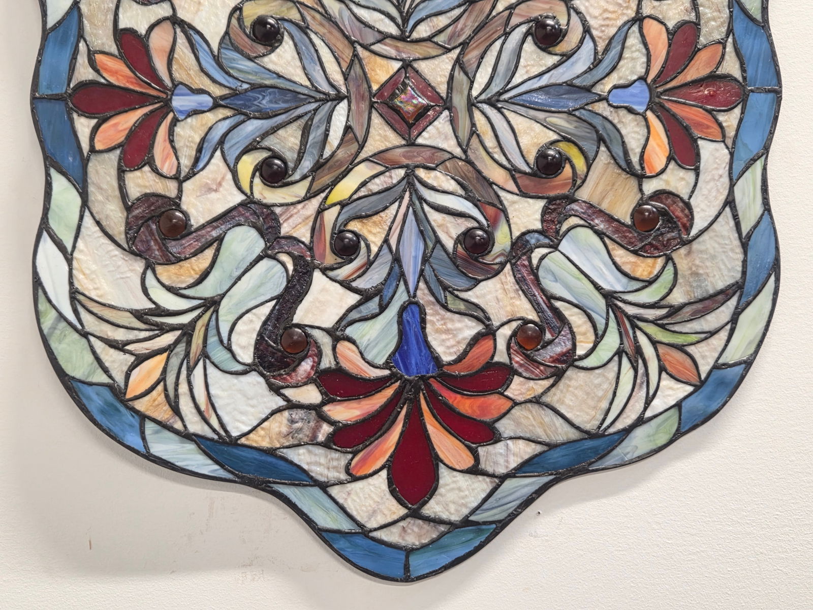 LEADED STAINED GLASS WINDOW PANEL - 3