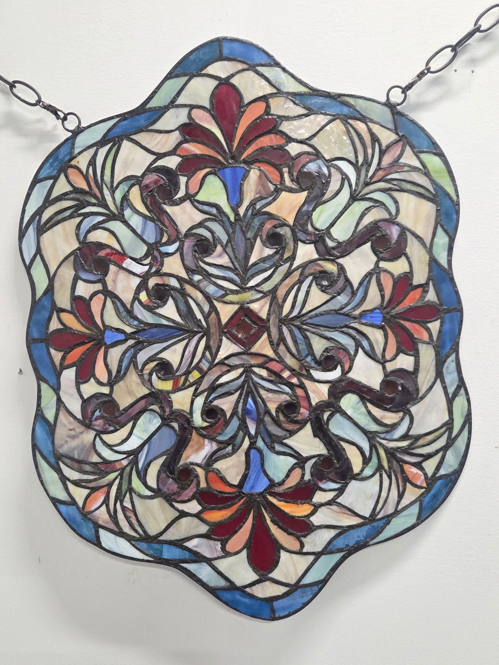 LEADED STAINED GLASS WINDOW PANEL - 5