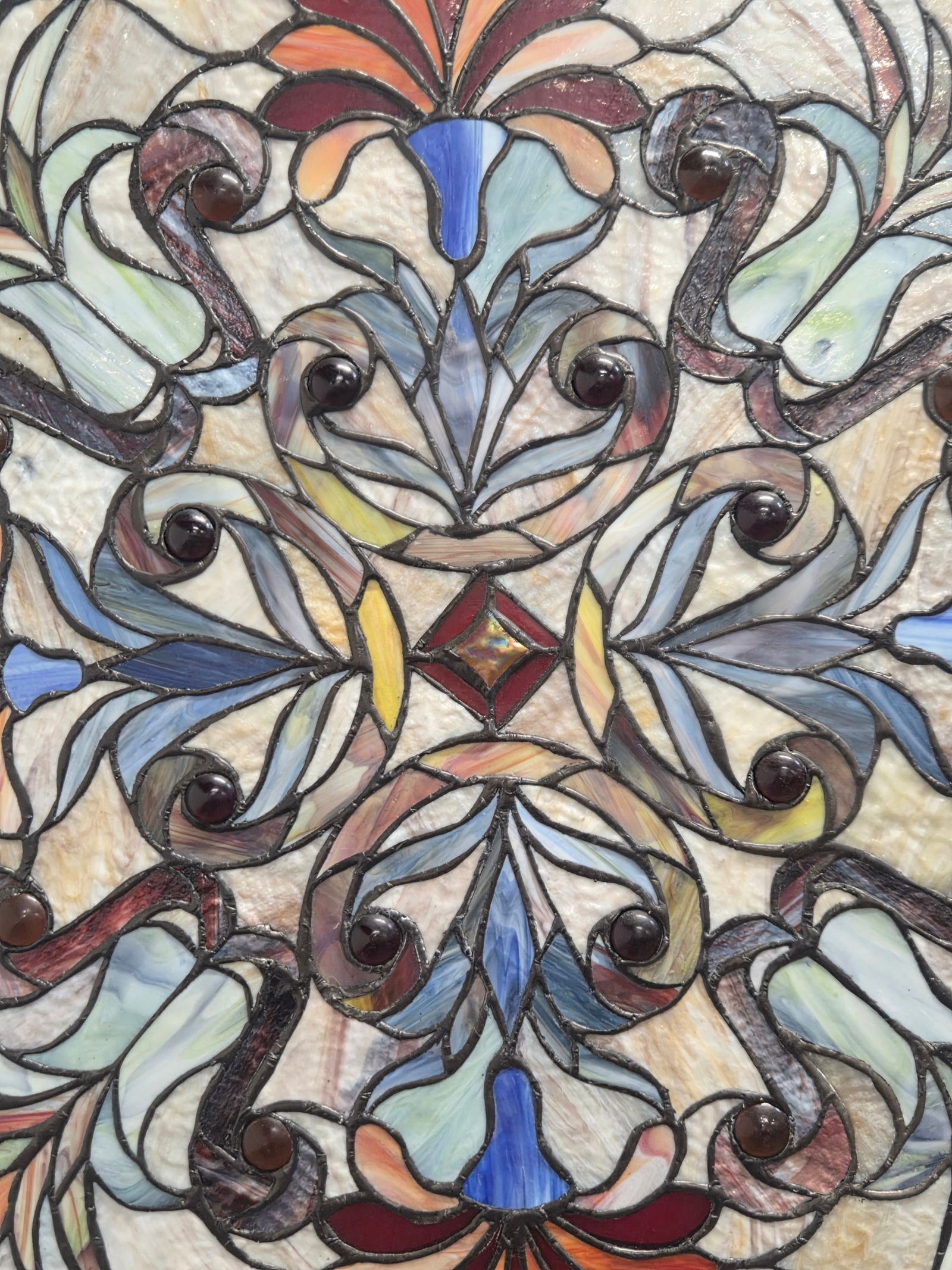 LEADED STAINED GLASS WINDOW PANEL - 2