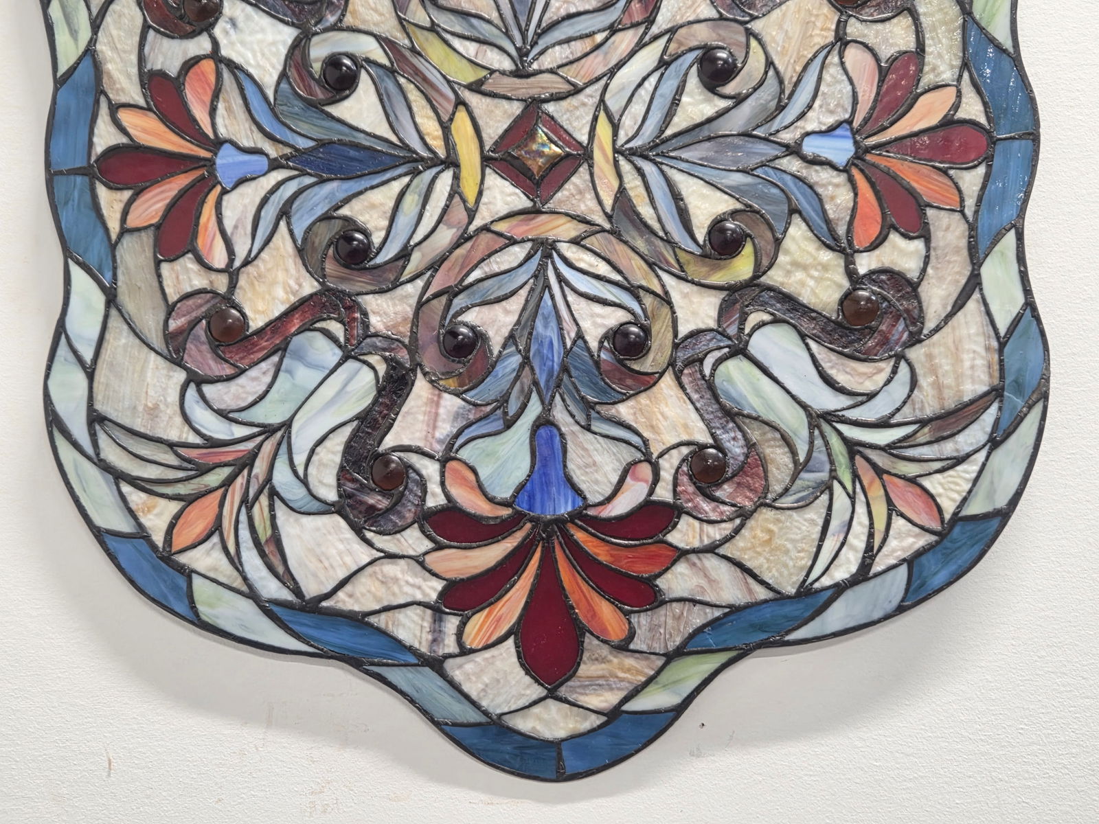 LEADED STAINED GLASS WINDOW PANEL - 4