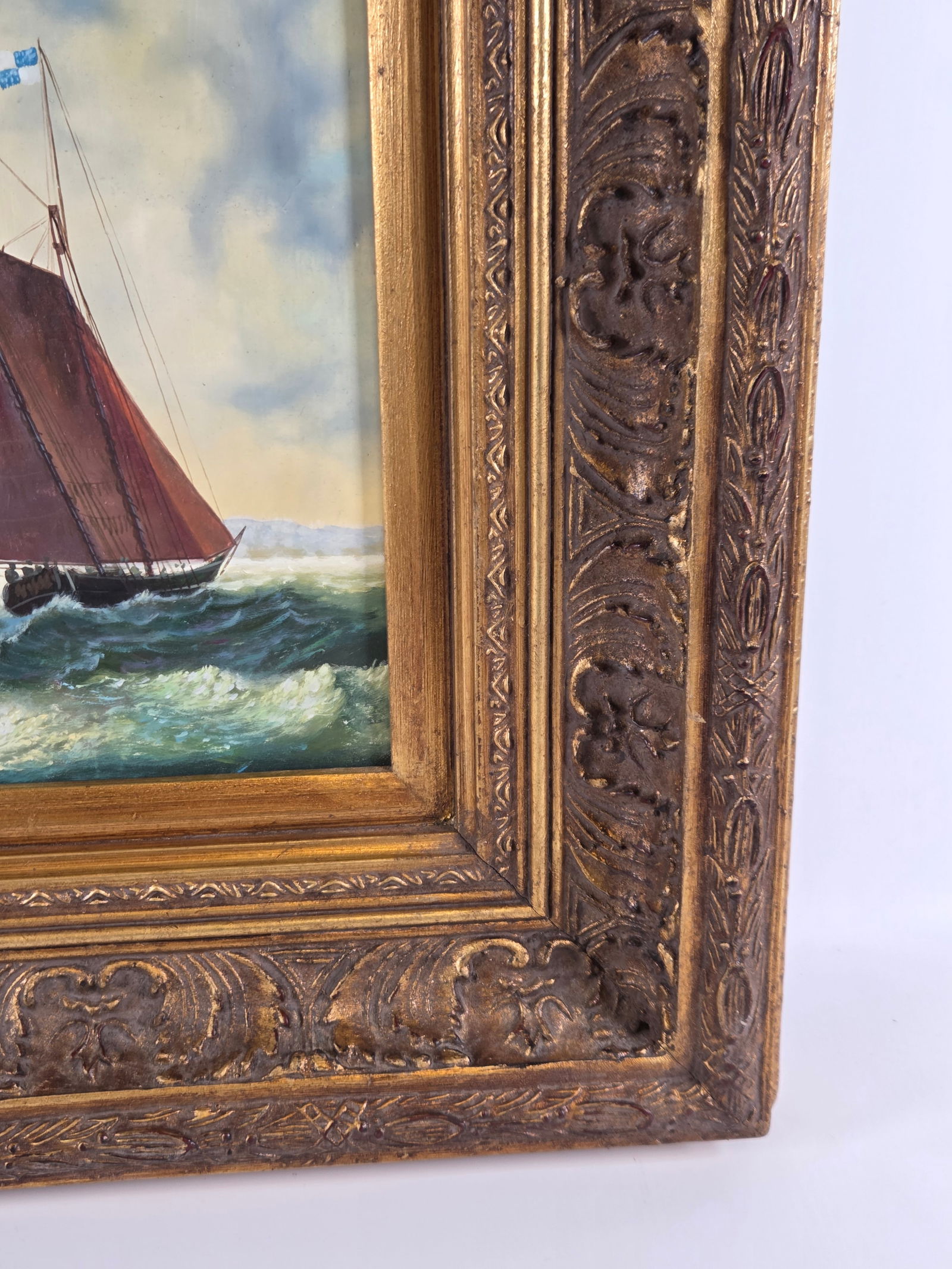 CONTEMPORARY SAILING SHIP RACES PRINT FRAMED - 10