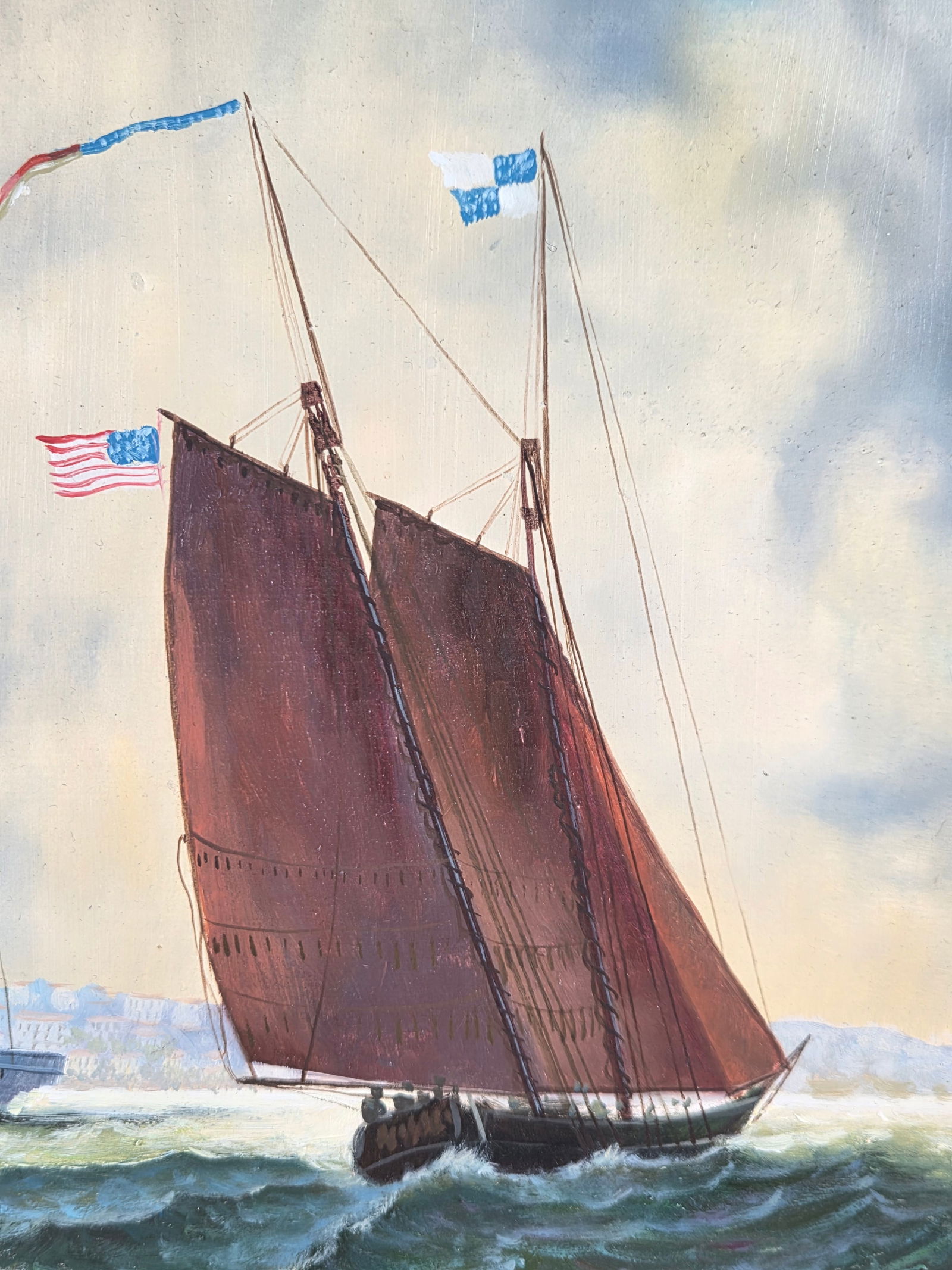 CONTEMPORARY SAILING SHIP RACES PRINT FRAMED - 5