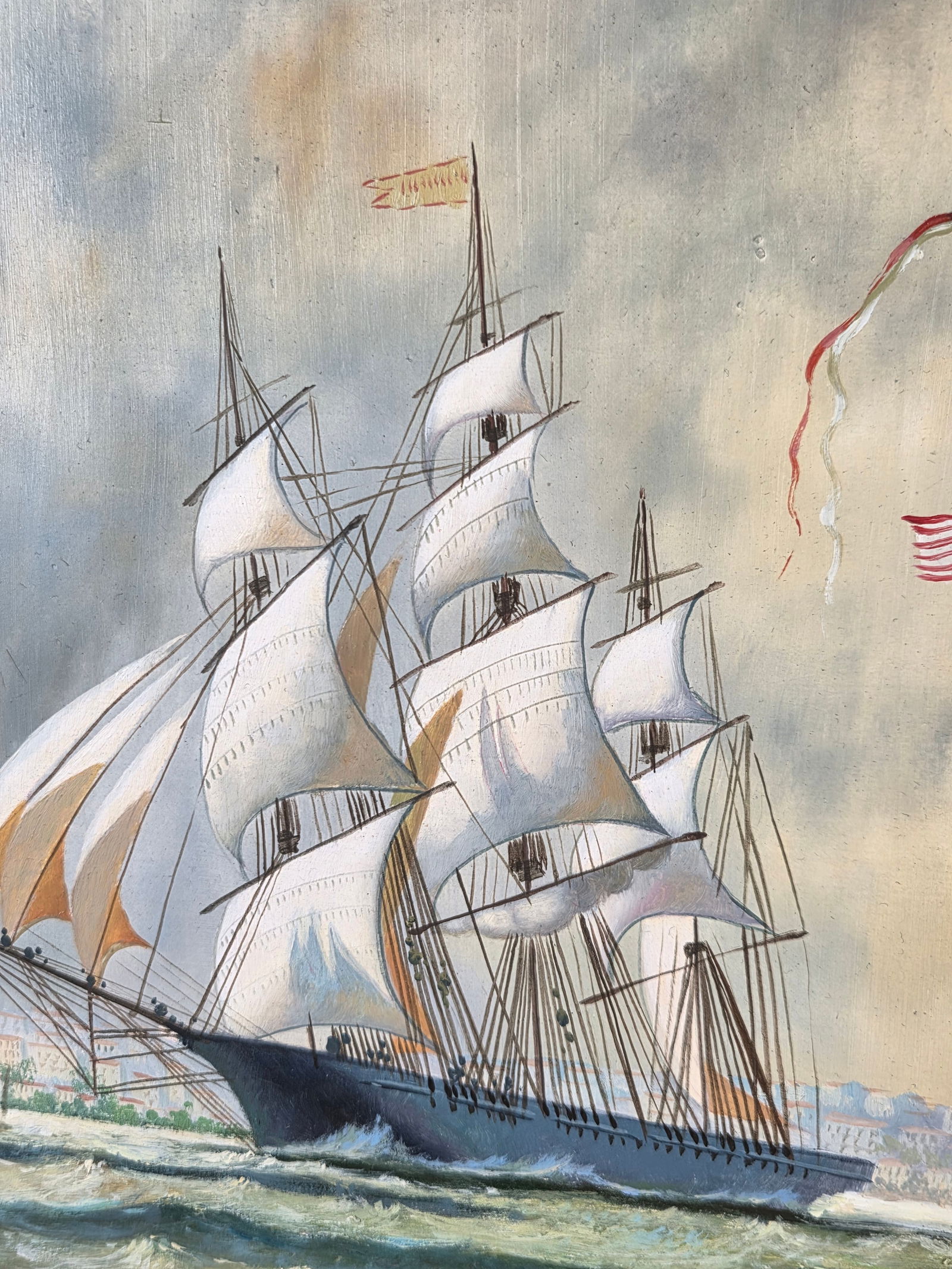 CONTEMPORARY SAILING SHIP RACES PRINT FRAMED - 6