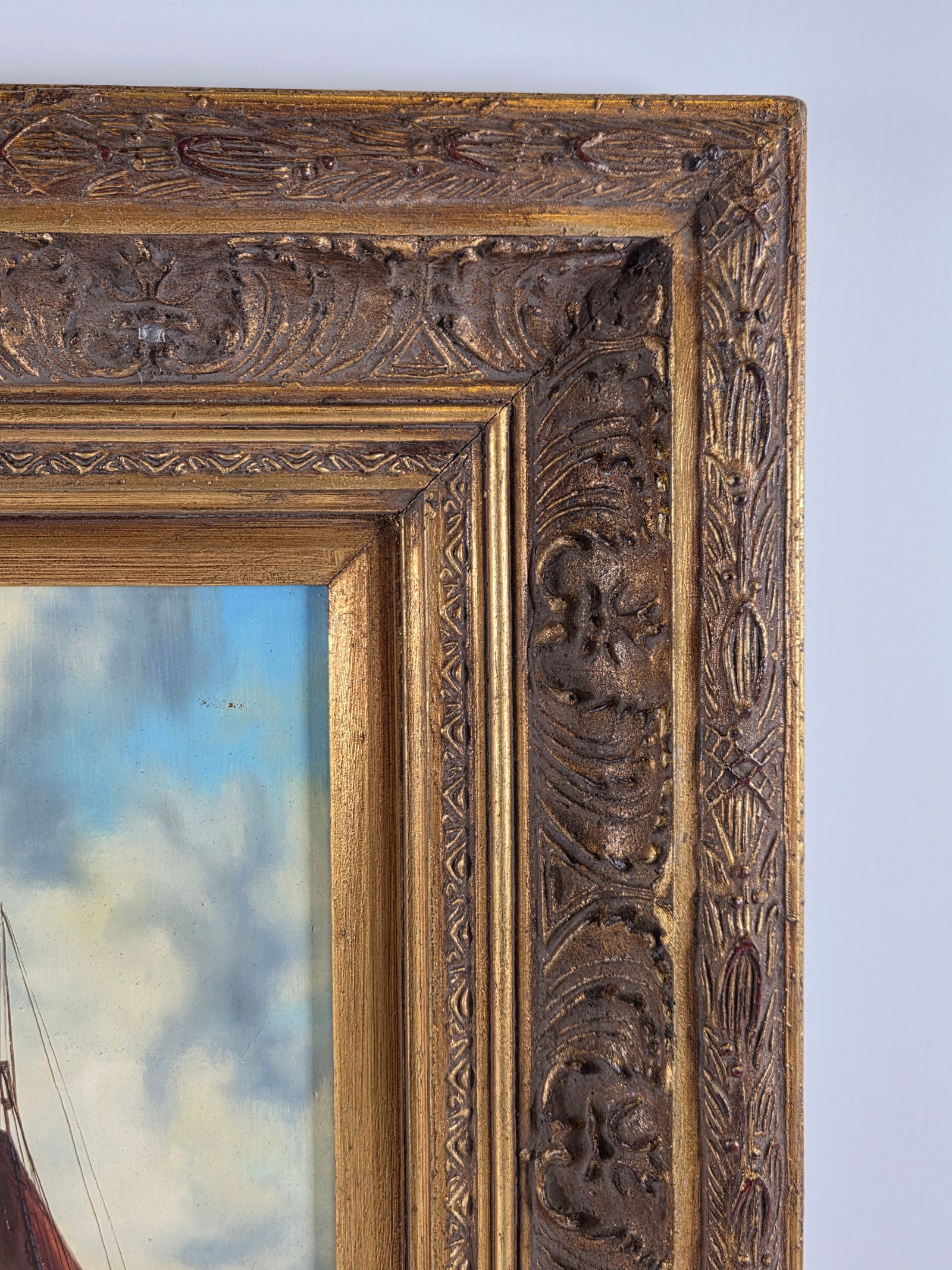 CONTEMPORARY SAILING SHIP RACES PRINT FRAMED - 7