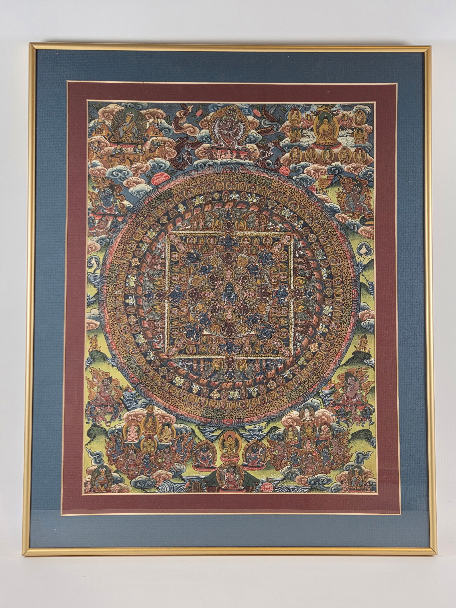 VINTAGE INDIA PRINT FRAMED: REMAINS IN GOOD CONDITION, FRAME SHOWING SOME WEAR.