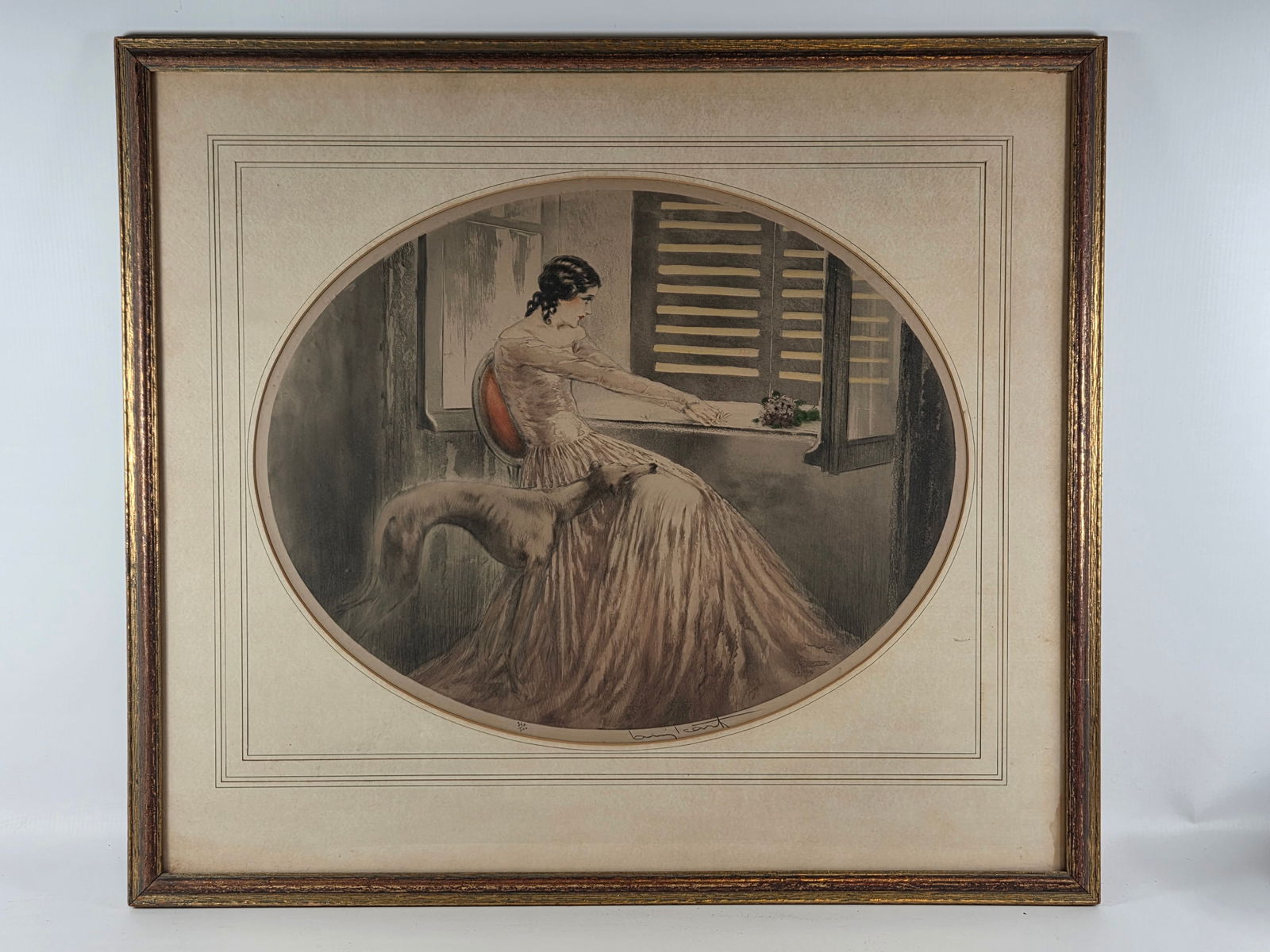 LOUIS ICART PRINT 350/500 SIGNED: REMAINS IN GOOD CONDITION, NICELY MATTED AND FRAMED.