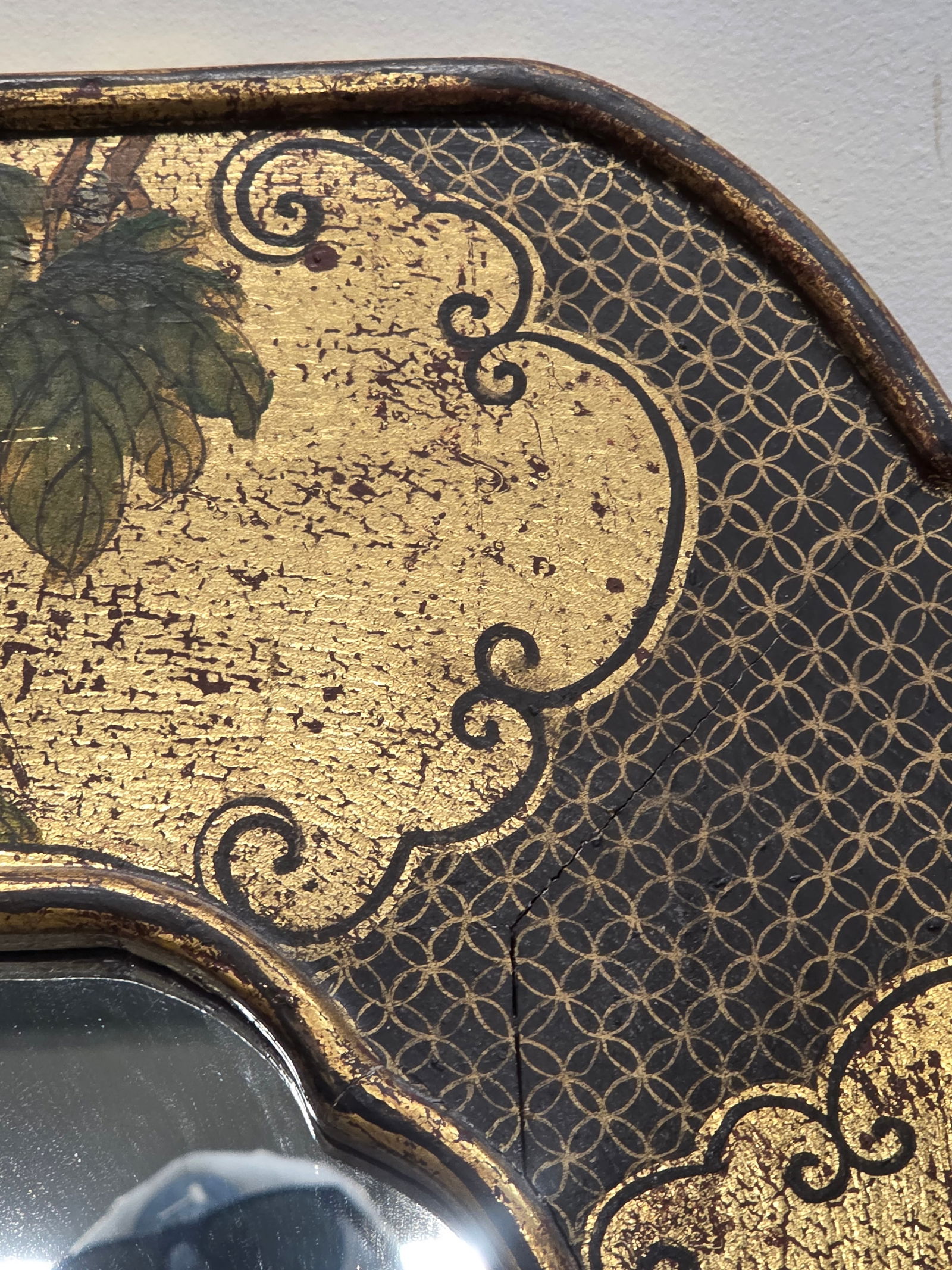 ORIENTAL LACQUERED BIRD MIRROR - 7