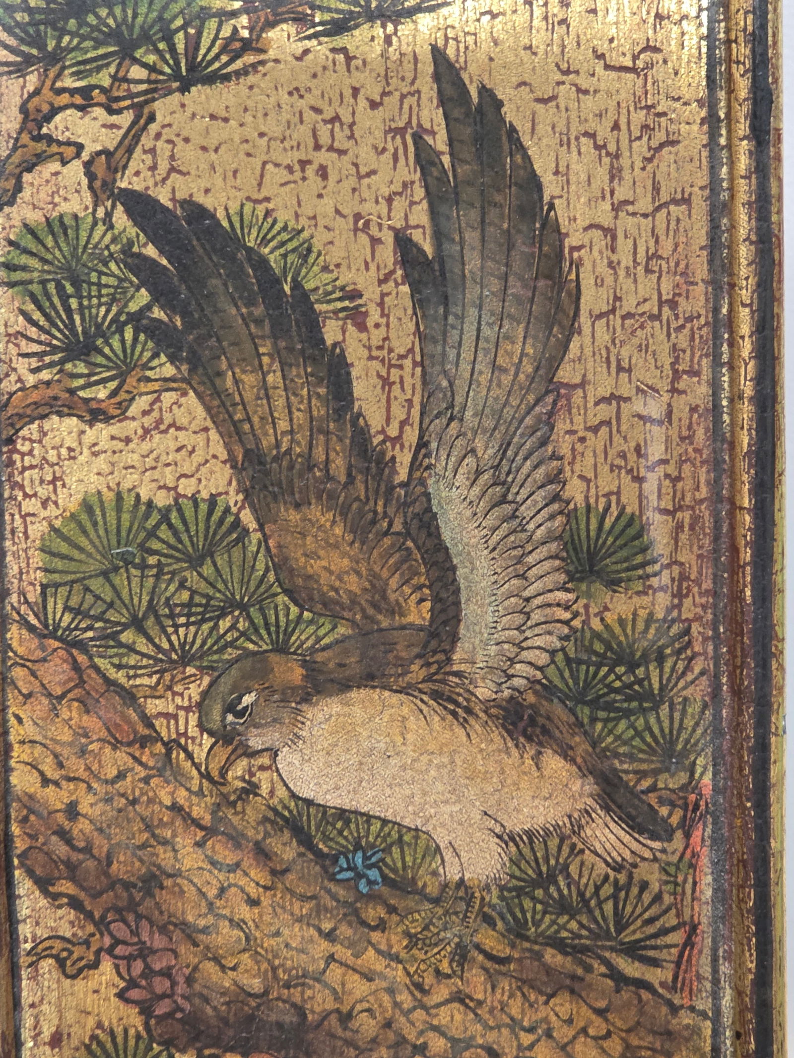 ORIENTAL LACQUERED BIRD MIRROR - 8