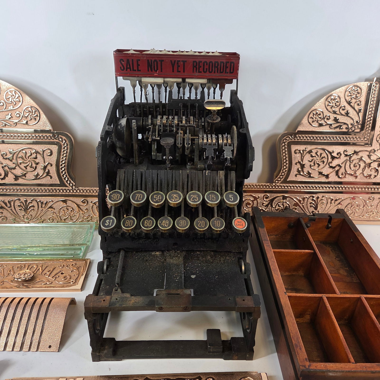ANTIQUE NATIONAL CASH REGISTER PARTIALLY STORED - 2