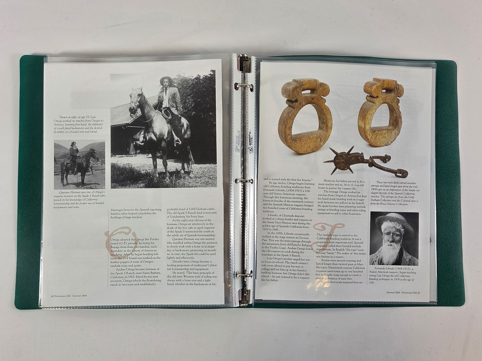 LUIS B. ORTEGA SIGNED CERTIFICATE BINDER - 7