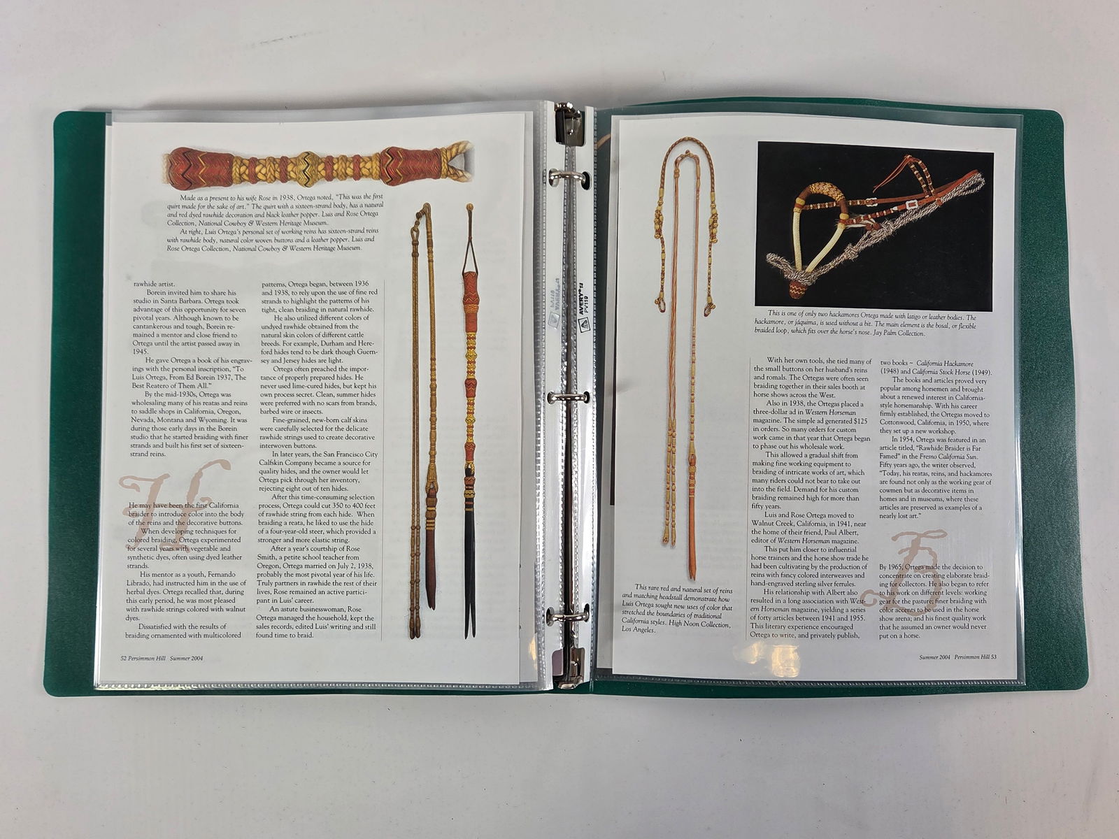 LUIS B. ORTEGA SIGNED CERTIFICATE BINDER - 8