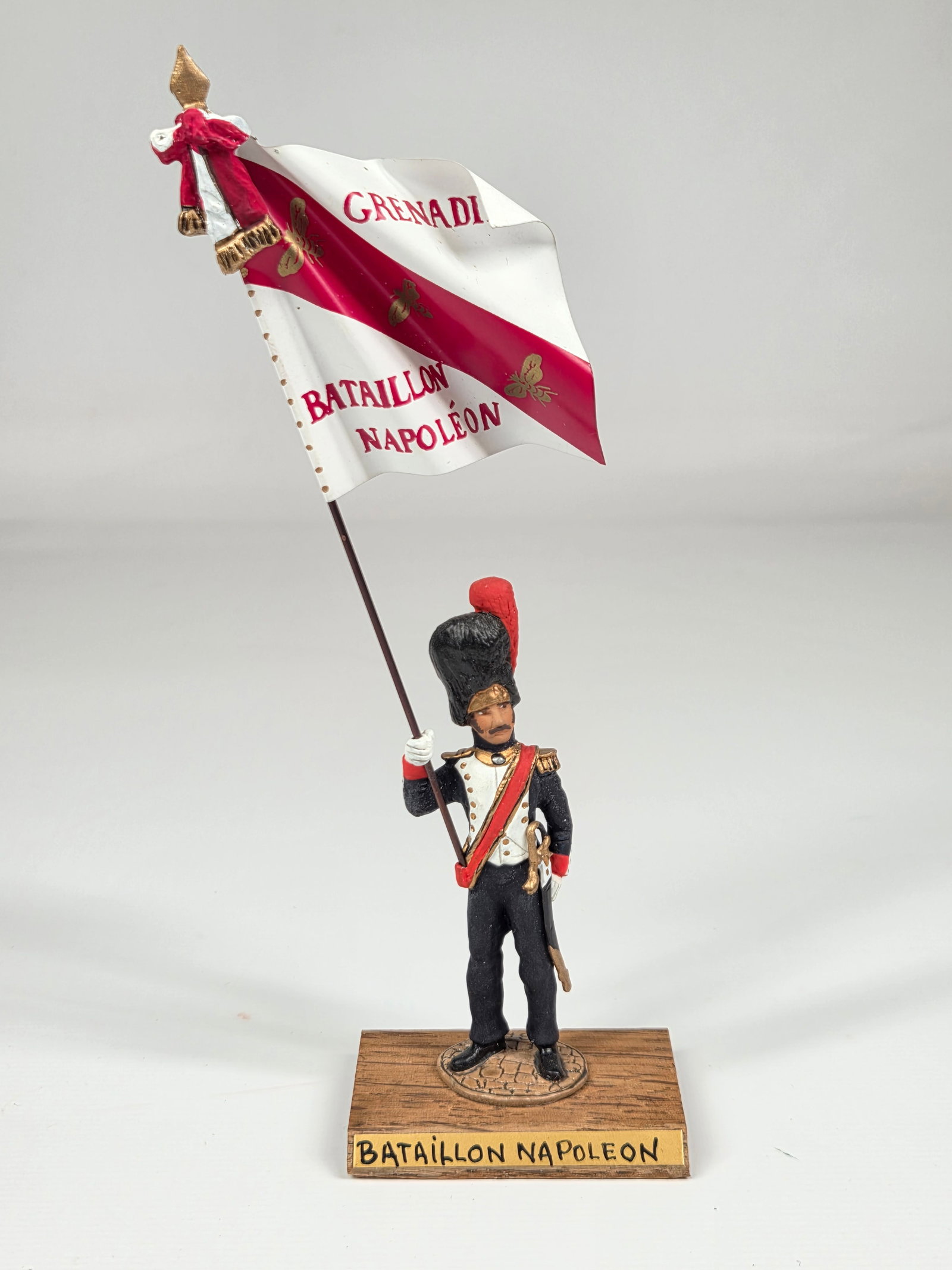 GUY RENAUD HAND PAINTED FRENCH FLAG BEARER: REMAINS IN VERY GOOD CONDITION..