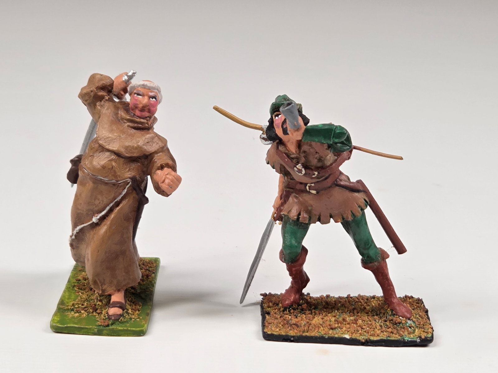 HAND PAINTED LEAD ROBIN HOOD & FRIAR TUCK: BOTH REMAIN IN VERY GOOD CONDITION.