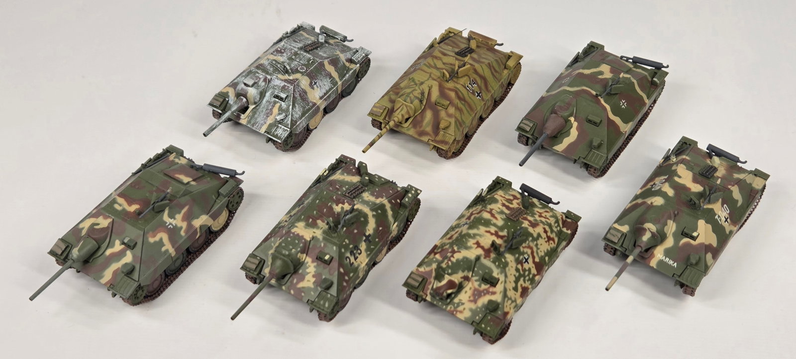 VARIOUS BRAND PLASTIC MILITARY TANKS: ALL REMAIN IN FAIR TO GOOD CONDITION, SHOWING SOME TYPICAL DISPLAY WEAR.