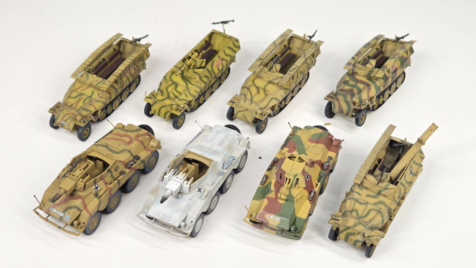 VARIOUS BRAND DIECAST MILITARY VEHICLES: ALL REMAIN IN FAIR TO GOOD CONDITION, SHOWING SOME TYPICAL WEAR. SOME SMALL LOOSE / MISSING PIECES.
