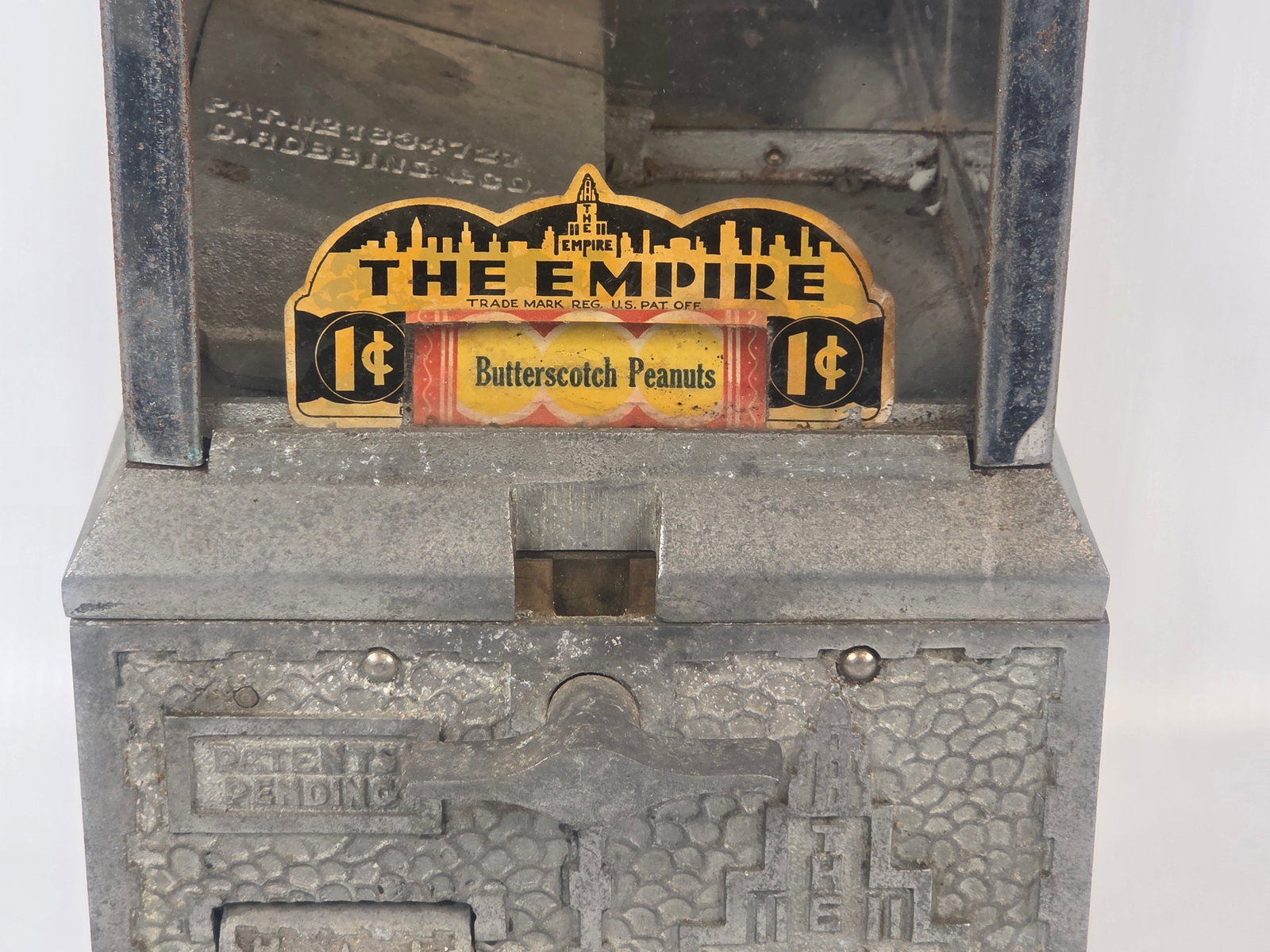 ANTIQUE THE EMPIRE VENDOR BUTTERSCOTCH PEANUTS VENDING MACHINE - 2