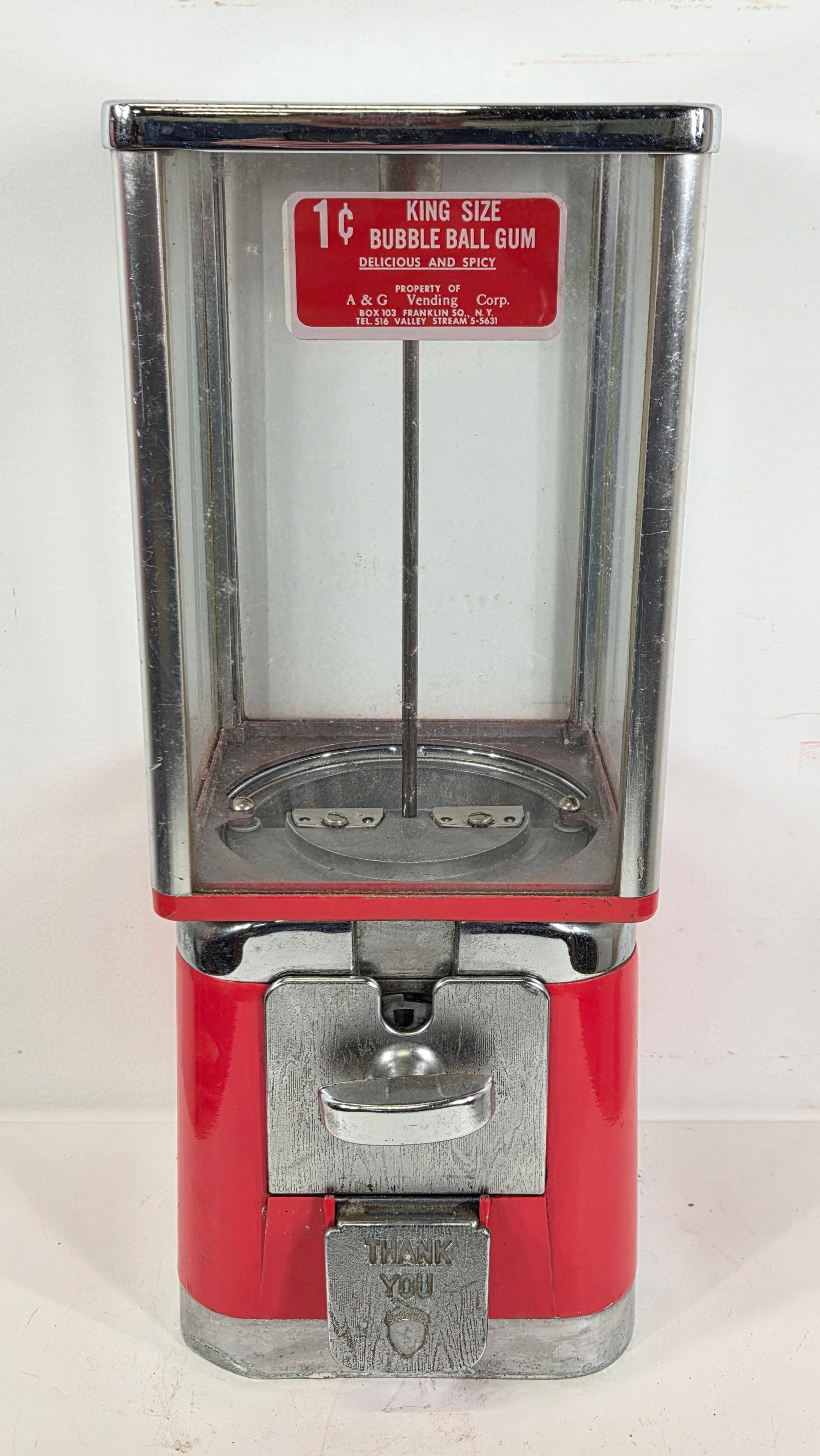 A&G VENDING CORP. KING SIZE GUMBALL MACHINE (1 of 4)