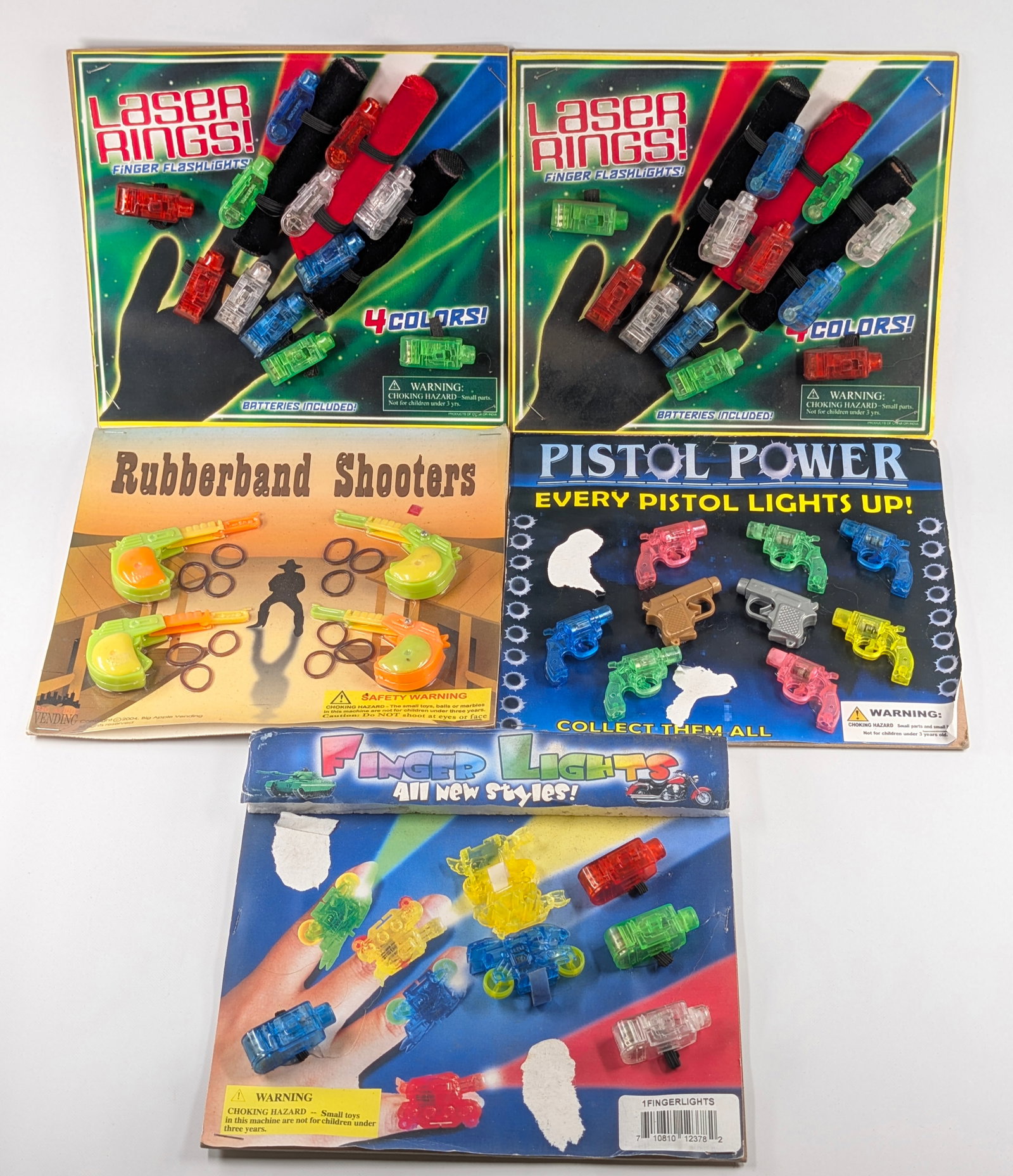 VARIOUS GUMBALL VENDING MACHINE INSERTS: ALL REMAIN IN GOOD CONDITION, SHOWING SOME TYPICAL WEAR.