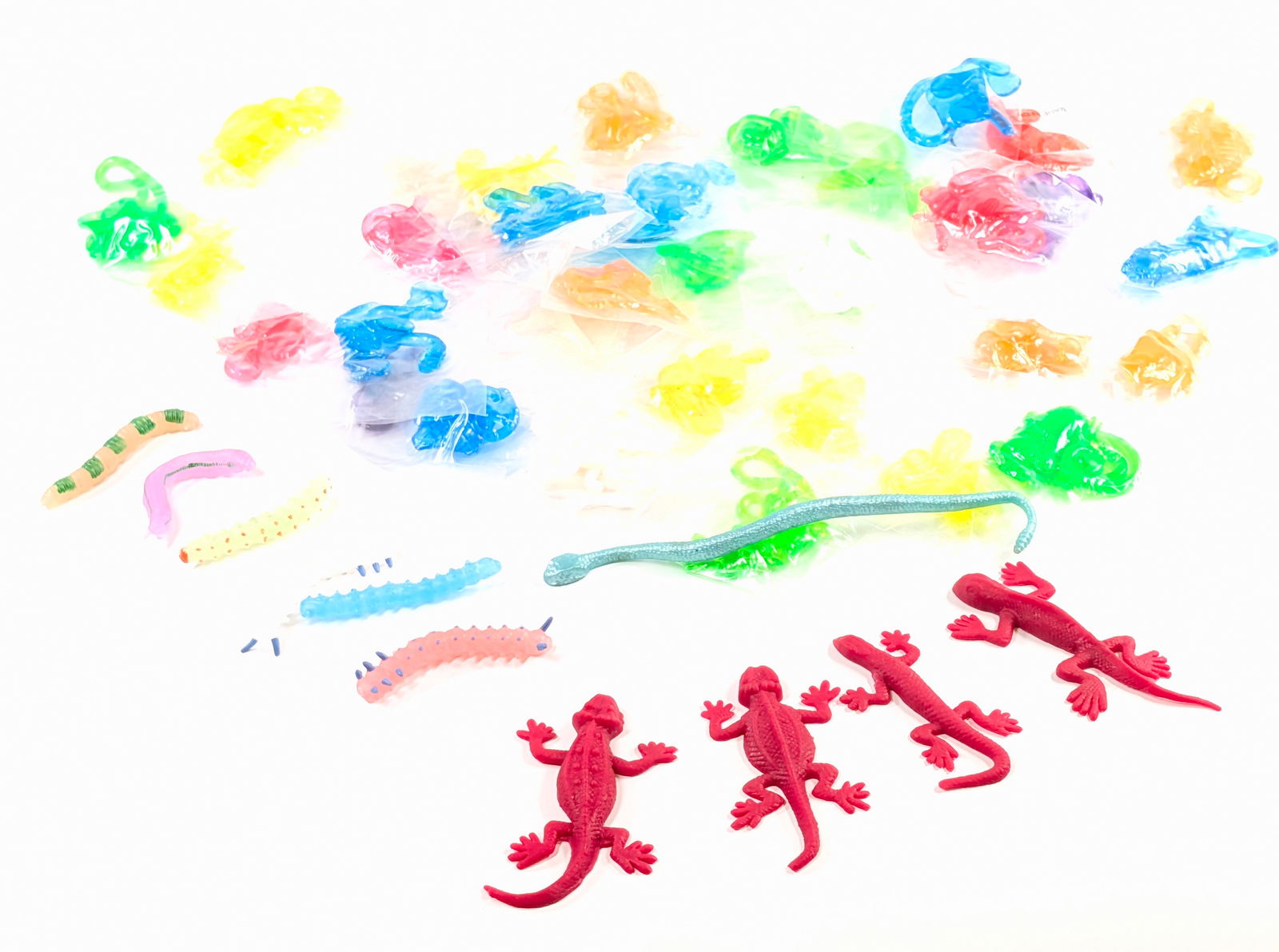 VARIOUS STICKY VENDING MACHINE TOYS: ALL REMAIN IN GOOD CONDITION.