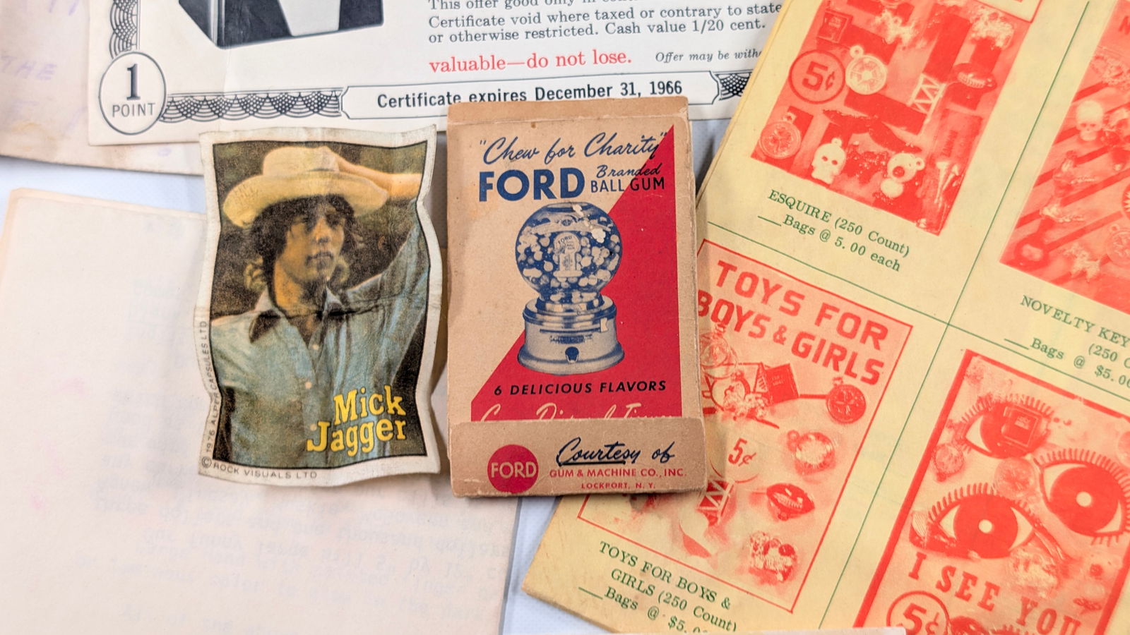 VARIOUS ANTIQUE VENDING MACHINE EPHEMERA - 5