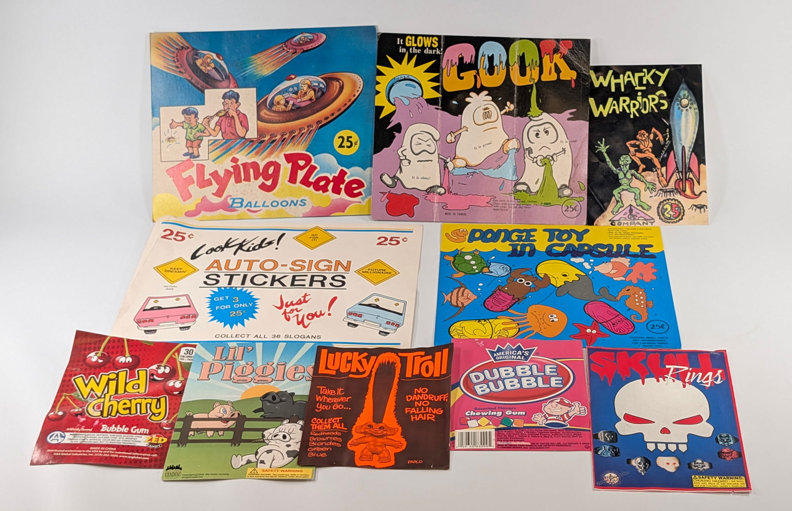 VARIOUS VENDING MACHINE DISPLAY INSERTS: ALL REMAIN IN GOOD CONDITION, SHOWING SOME TYPICAL WEAR.