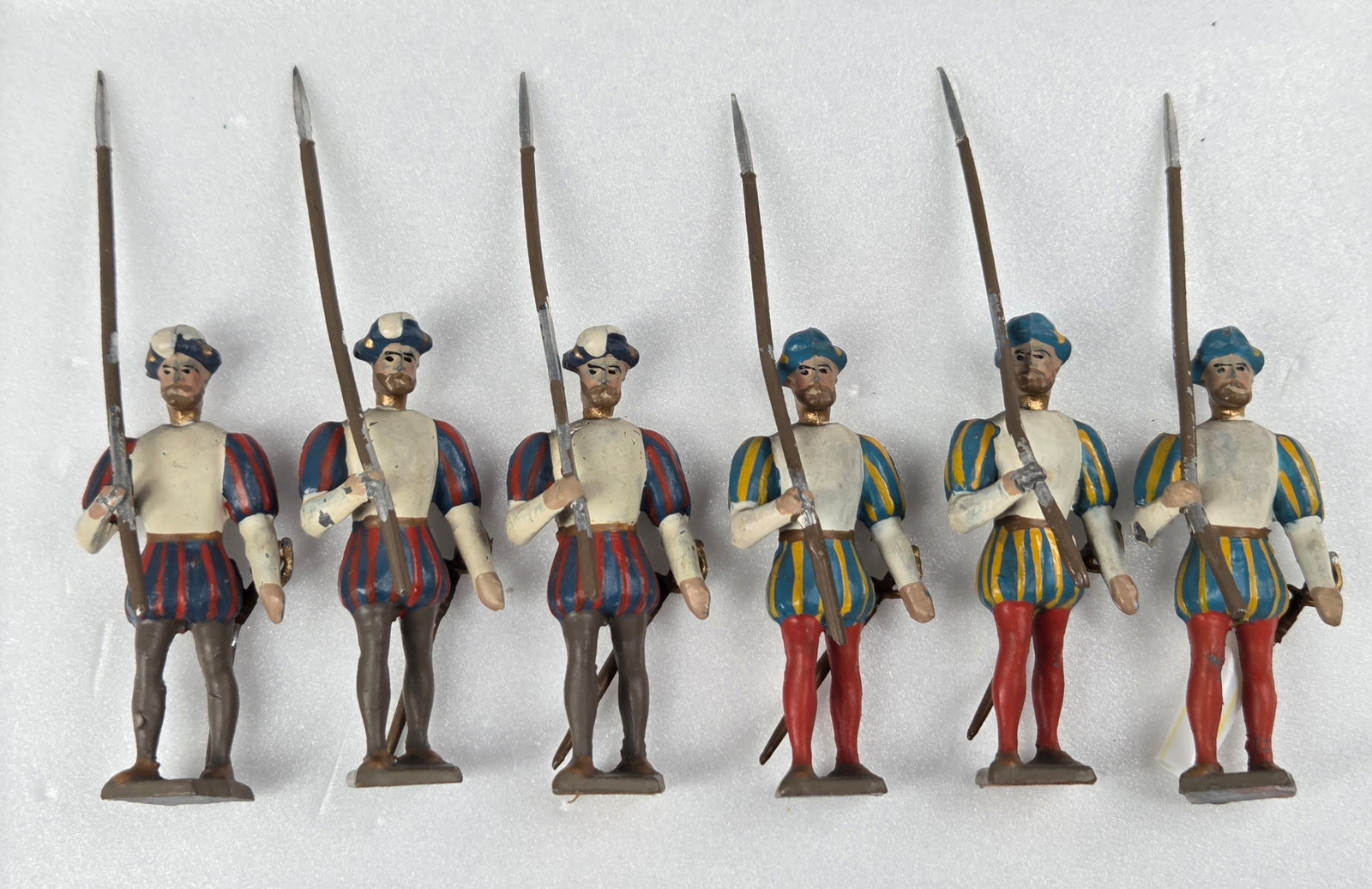 UNMARKED HAND PAINTED ARMY OF FRANCIS I: ALL REMAIN IN FAIR TO GOOD CONDITION, SHOWING SOME TYPICAL WEAR.