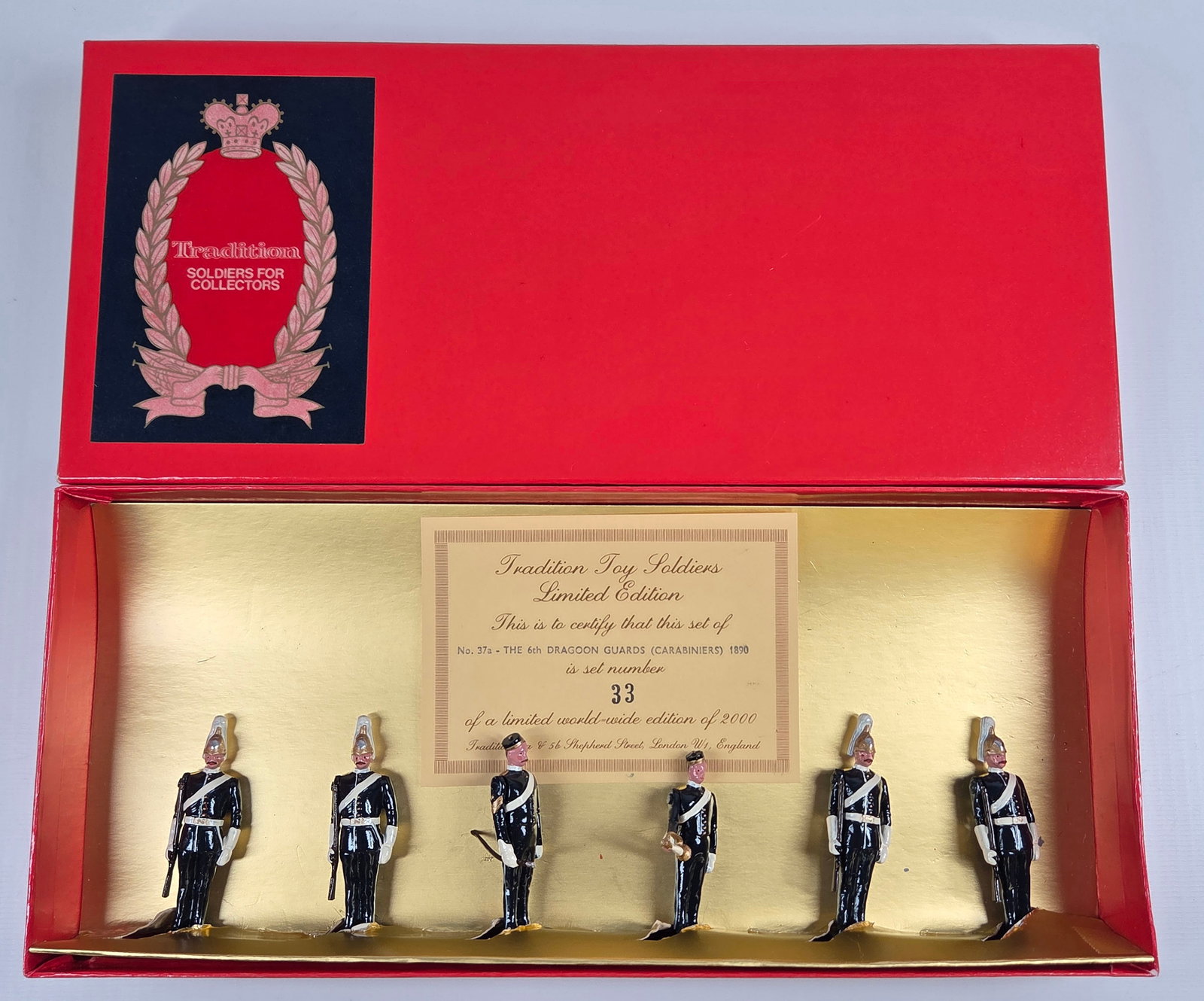 TRADITION SET NO. 37A THE 6TH DRAGOON GUARDS CARABINIERS: REMAINS IN VERY GOOD CONDITION WITH BOX.