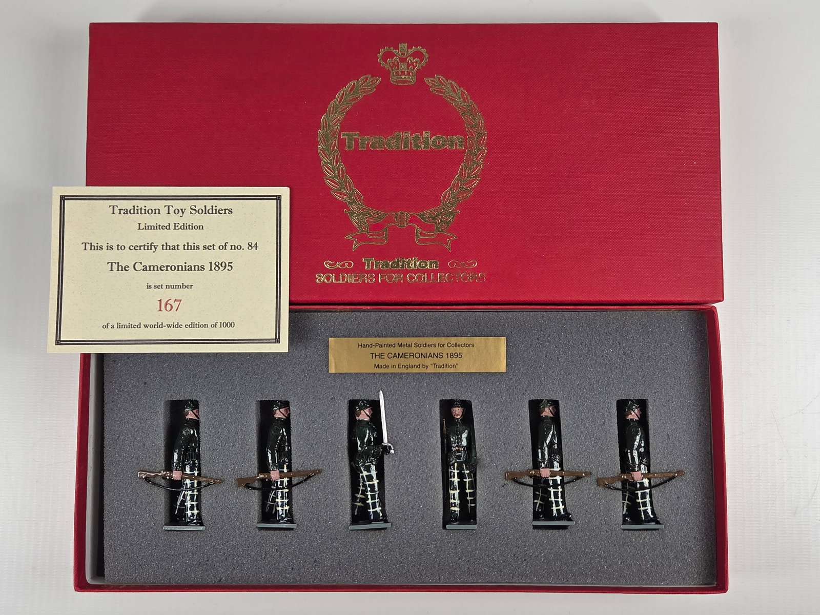 TRADITION SET NO. 84 THE CAMERONIANS 1895: REMAINS IN VERY GOOD CONDITION WITH BOX.