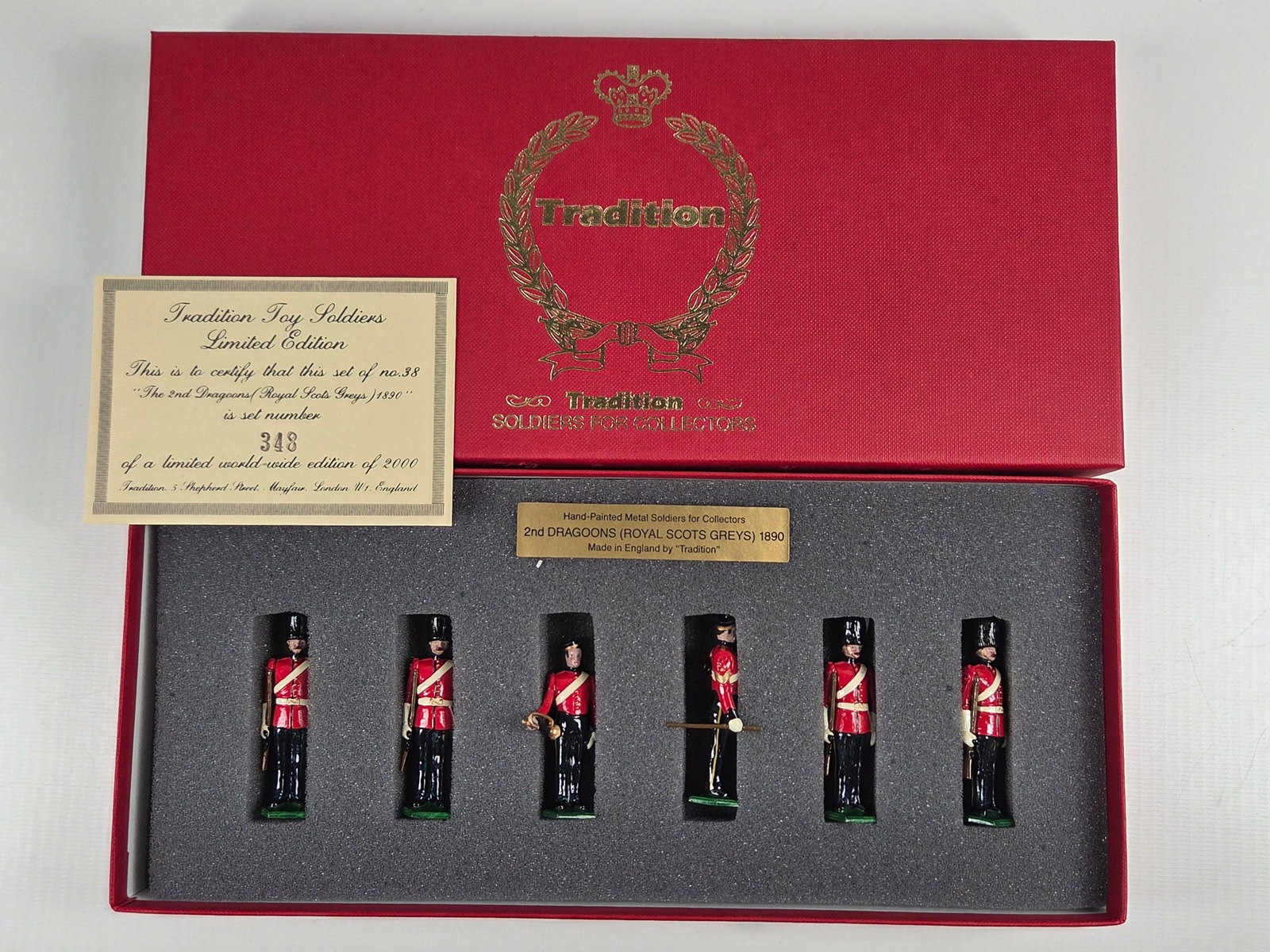 TRADITION SET NO. 38 THE 2ND DRAGOONS ROYAL SCOTS GREYS: REMAINS IN VERY GOOD CONDITION WITH BOX.