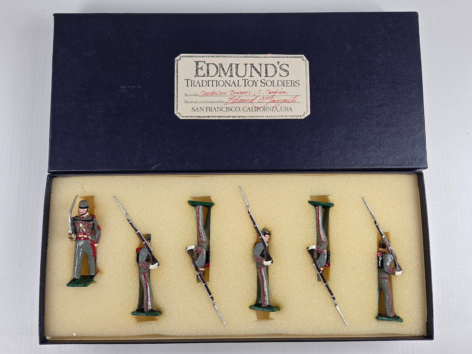 EDMUND'S S. CAROLINA CHARLESTON ZOUAVES: SET REMAINS IN EXCELLENT CONDITION WITH BOX.