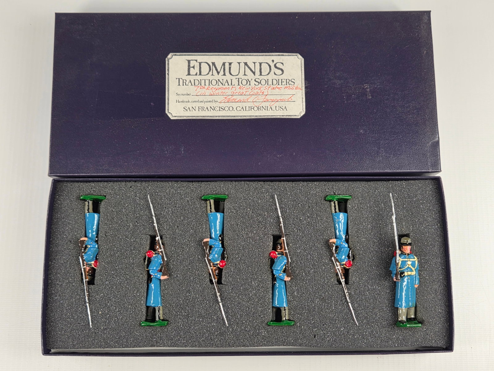 EDMUND'S 7TH REGIMENT NY STATE MILITIA WINTER COATS: SET REMAINS IN EXCELLENT CONDITION WITH BOX.
