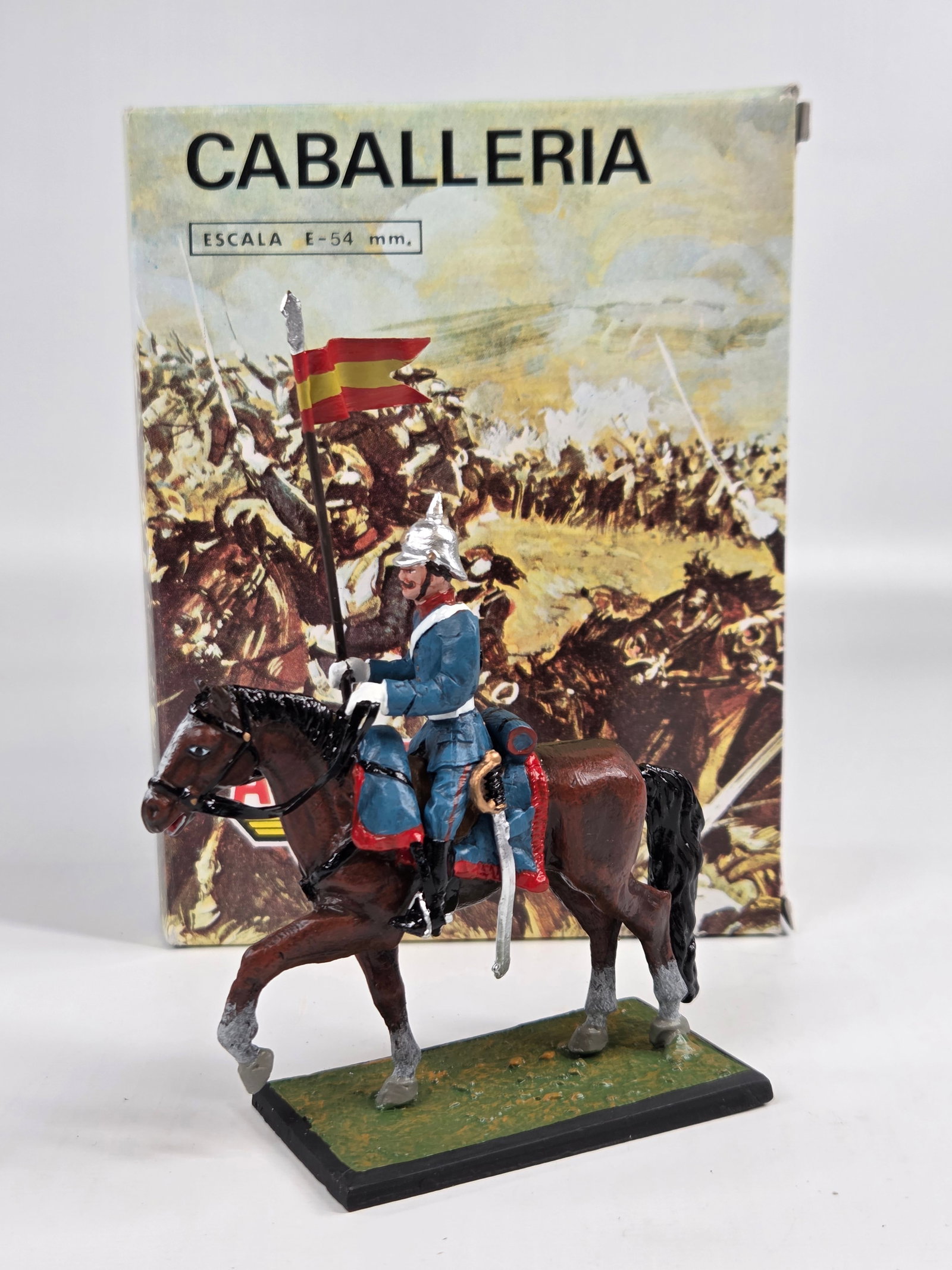 ALYMER HAND PAINTED MOUNTED SOLDIER W/ BOX: REMAINS IN VERY GOOD CONDITION WITH BOX.