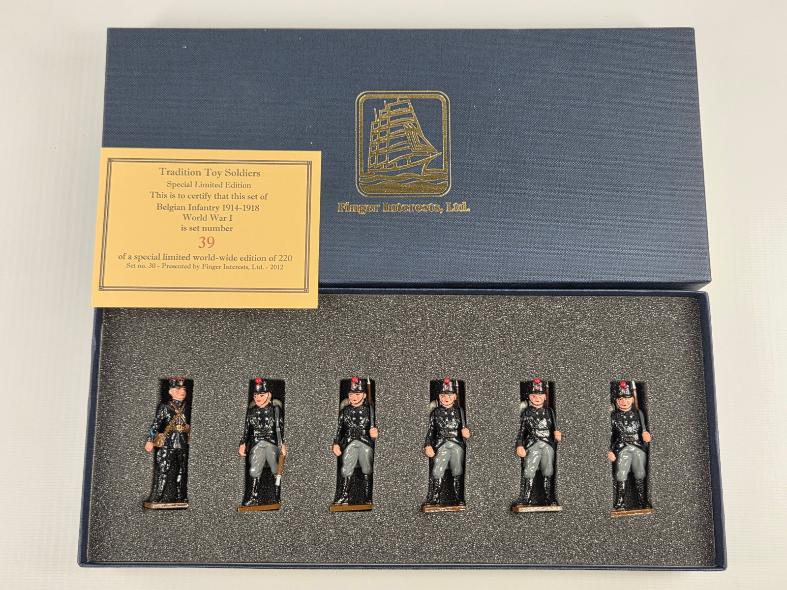 TRADITION SET NO. XXX BELGIAN INFANTRY WWI: SET REMAINS IN EXCELLENT CONDITION WITH BOX.