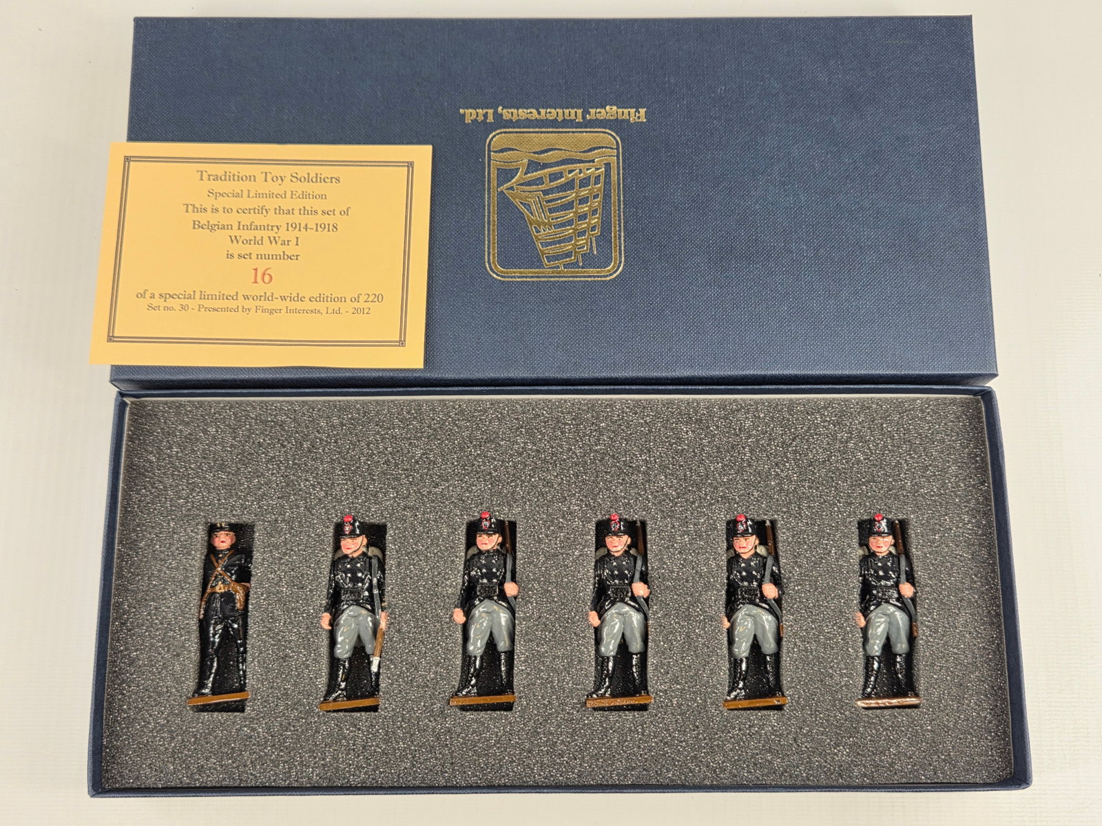 TRADITION SET NO. XXX BELGIAN INFANTRY WWI: SET REMAINS IN EXCELLENT CONDITION WITH BOX.