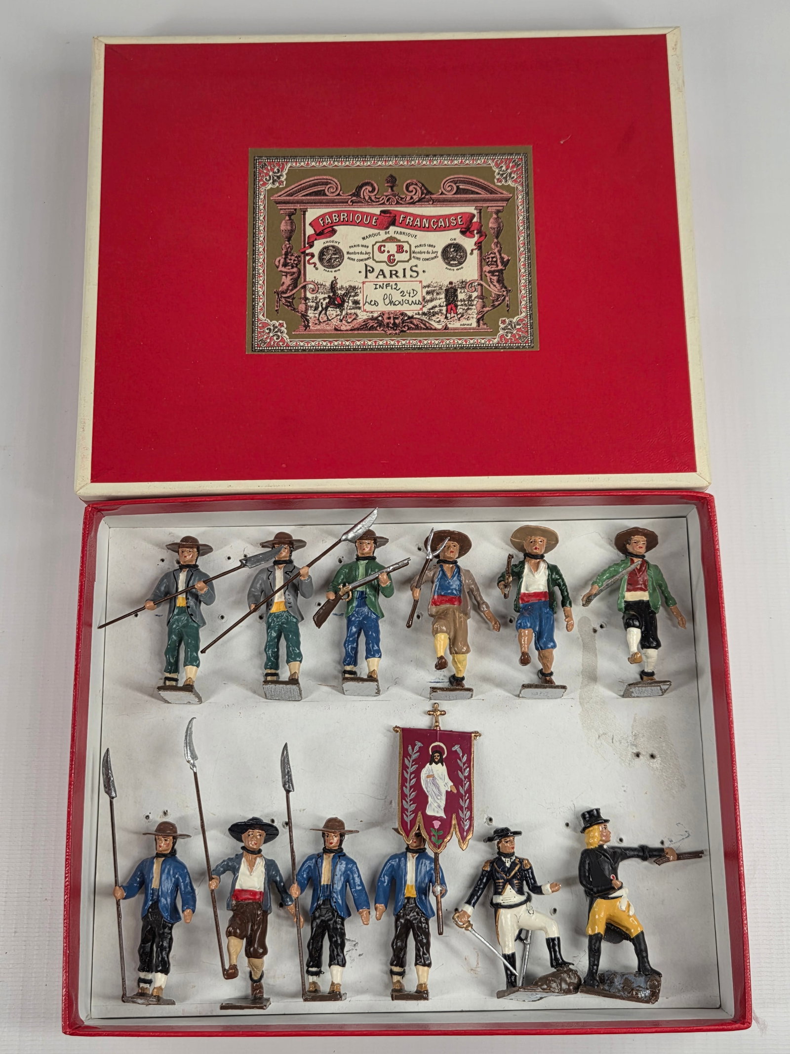 C.B.G. MIGNOT SET NO. 24D INFANTRY LES CHEVAUX: SET REMAINS IN VERY GOOD CONDITION WITH BOX.