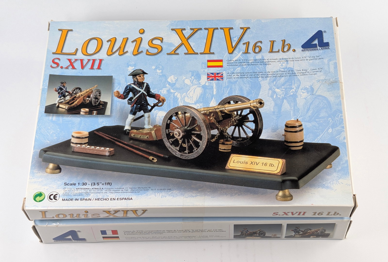 ARTESANIA LATINA LOUIS XIV 16 LB. CANNON DISPLAY: REMAINS IN VERY GOOD UNUSED CONDITION WITH BOX.
