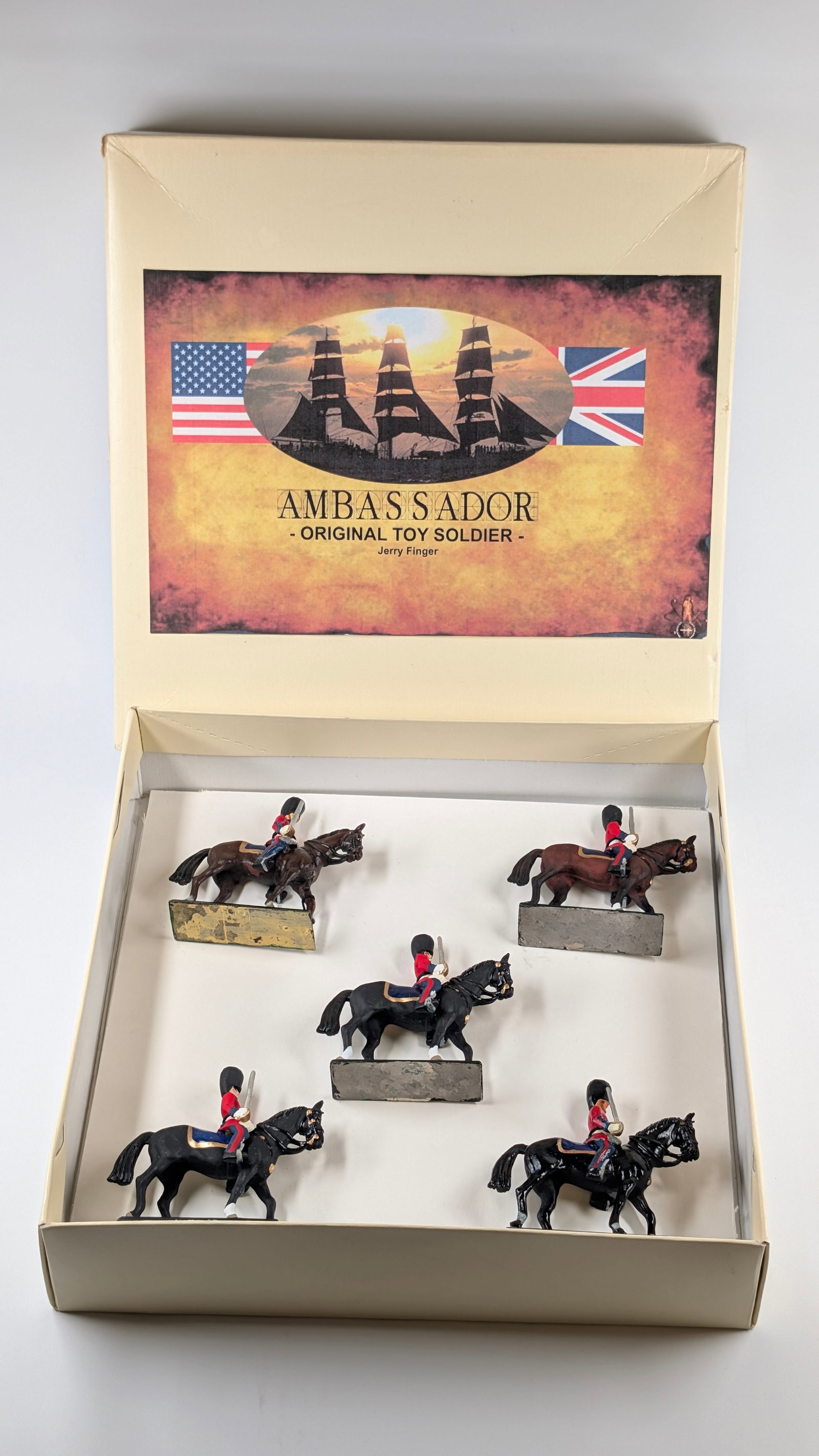 AMBASSADOR JERRY FINGER MOUNTED GUARDS: SET REMAINS IN VERY GOOD CONDITION WITH BOX.