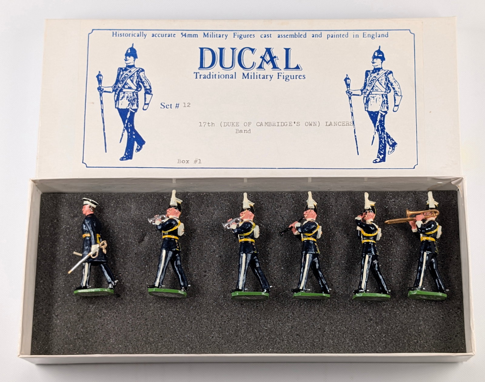 DUCAL MODELS NO. 12 17TH DUKE OF CAMBRIDGE'S OWN LANCERS BAND: SET REMAINS IN VERY GOOD CONDITION WITH BOX.