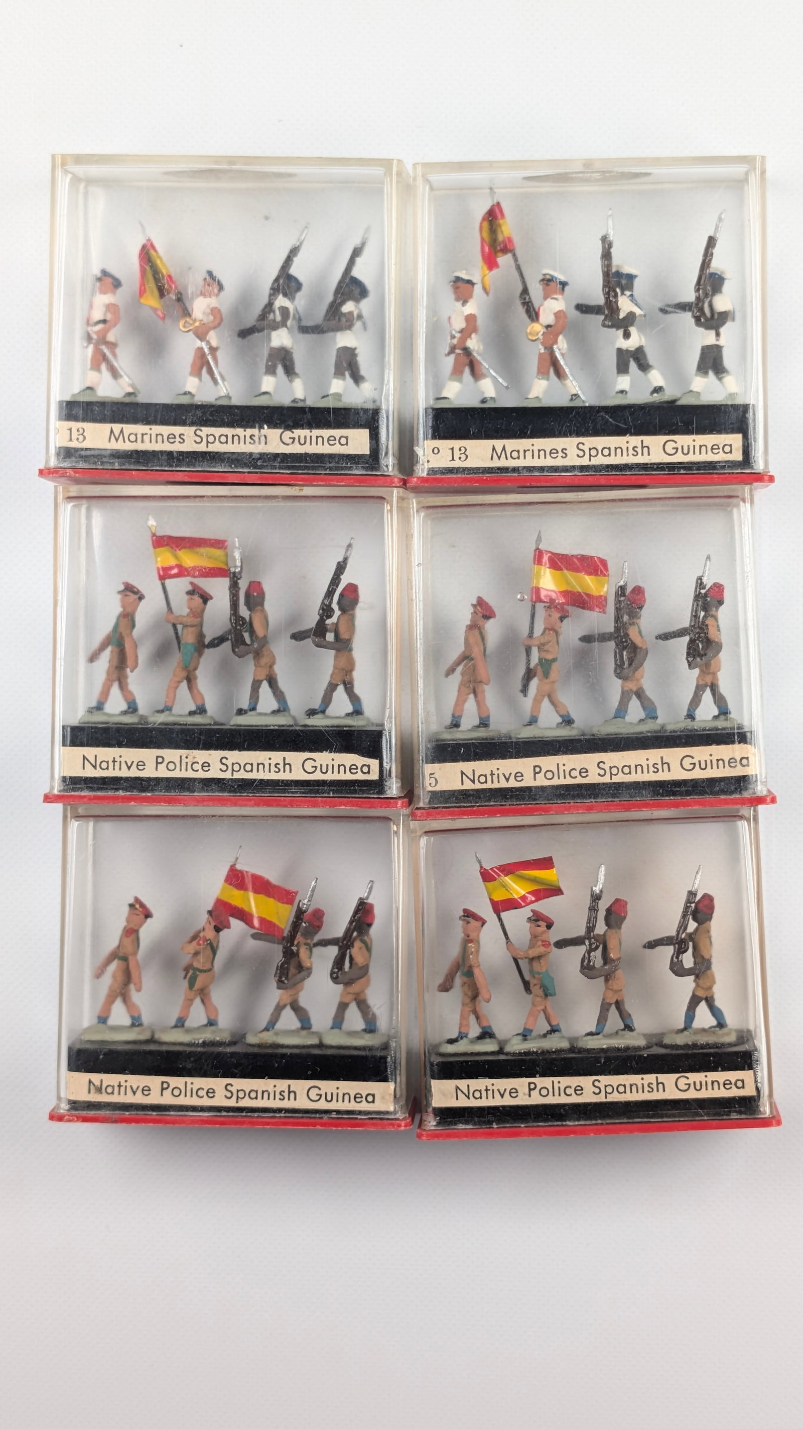 6) SETS ALYMER MINIATURE MINIPLOMS SOLDIERS: ALL REMAIN IN VERY GOOD CONDITION IN PLASTIC CASE.
