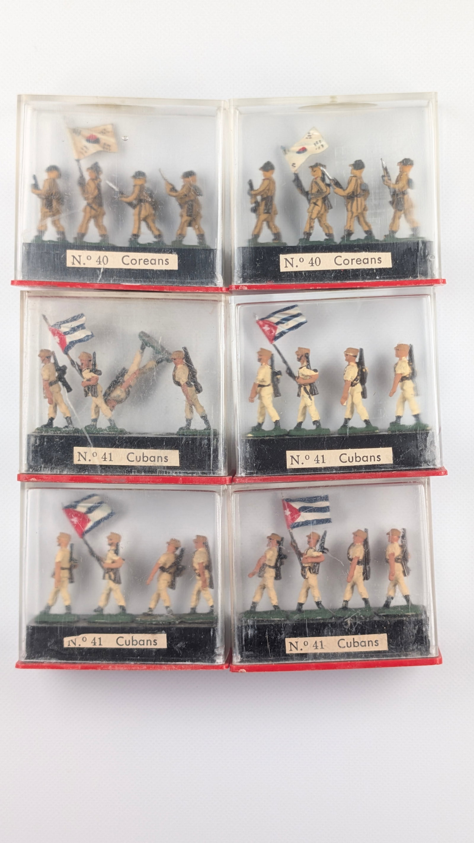 6) SETS ALYMER MINIATURE MINIPLOMS SOLDIERS: ALL REMAIN IN VERY GOOD CONDITION IN PLASTIC CASE.
