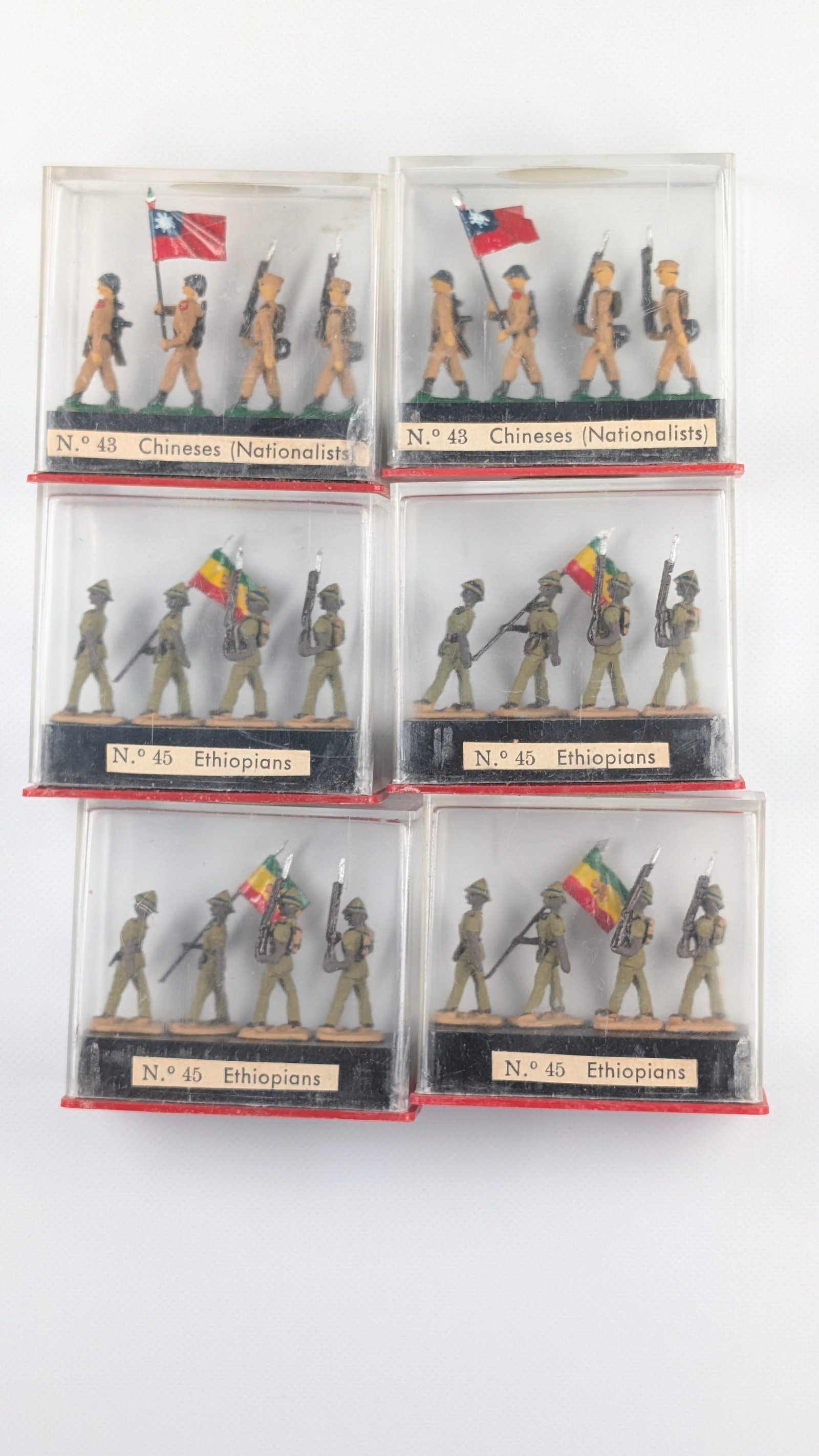 6) SETS ALYMER MINIATURE MINIPLOMS SOLDIERS: ALL REMAIN IN VERY GOOD CONDITION IN PLASTIC CASE.