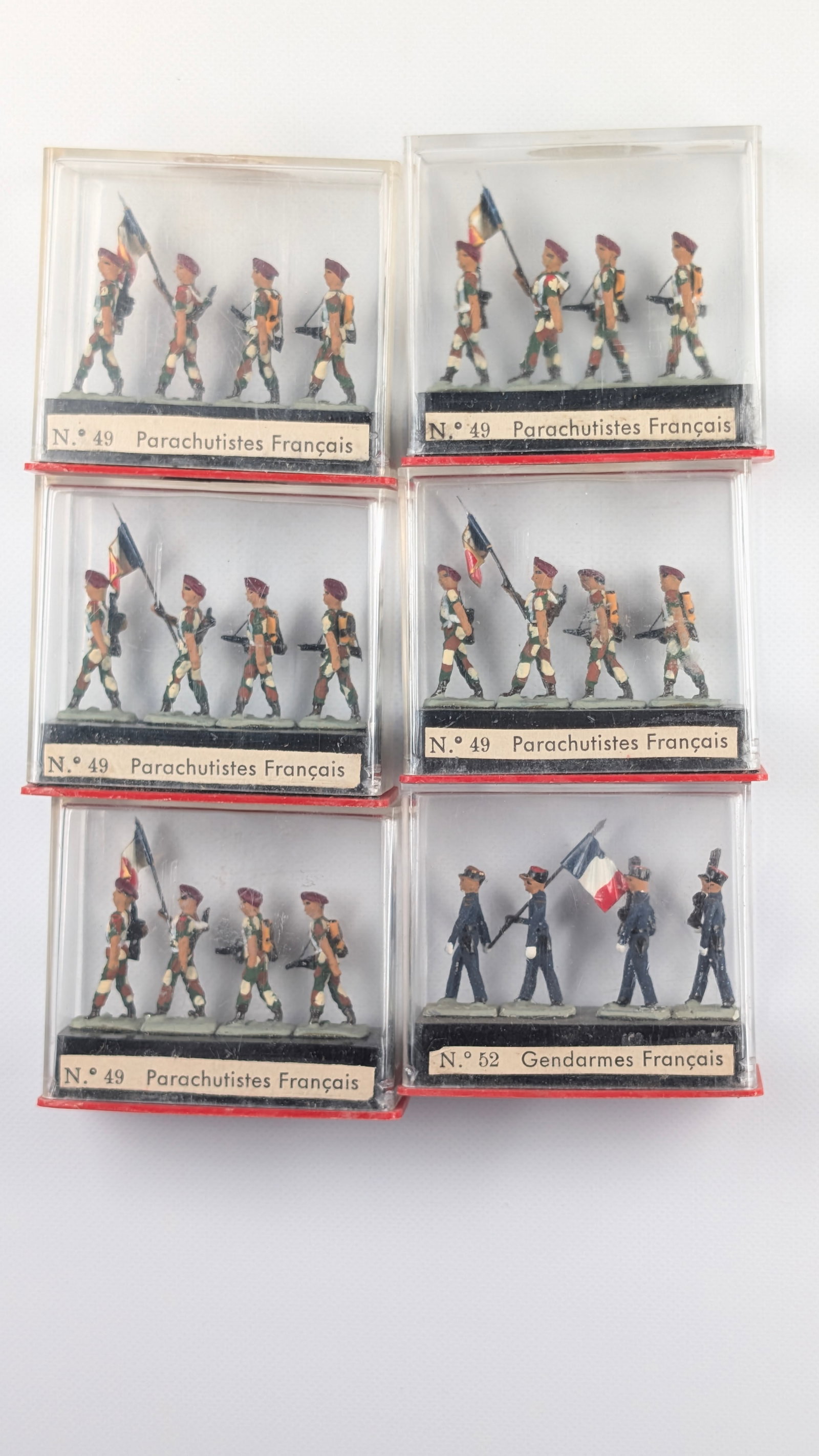 6) SETS ALYMER MINIATURE MINIPLOMS SOLDIERS: ALL REMAIN IN VERY GOOD CONDITION IN PLASTIC CASE.