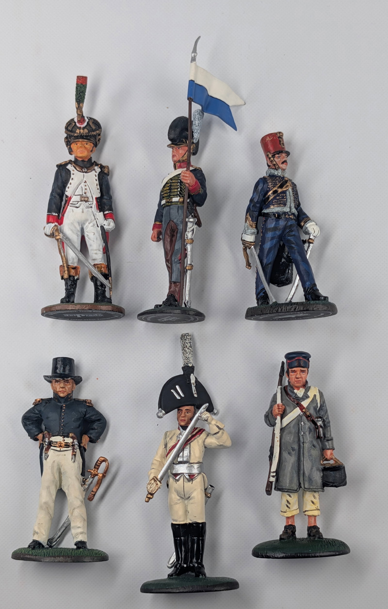 6) DEL PRADO HAND PAINTED LEAD SOLDIERS: ALL REMAIN IN VERY GOOD CONDITION, SHOWING MINIMAL WEAR.