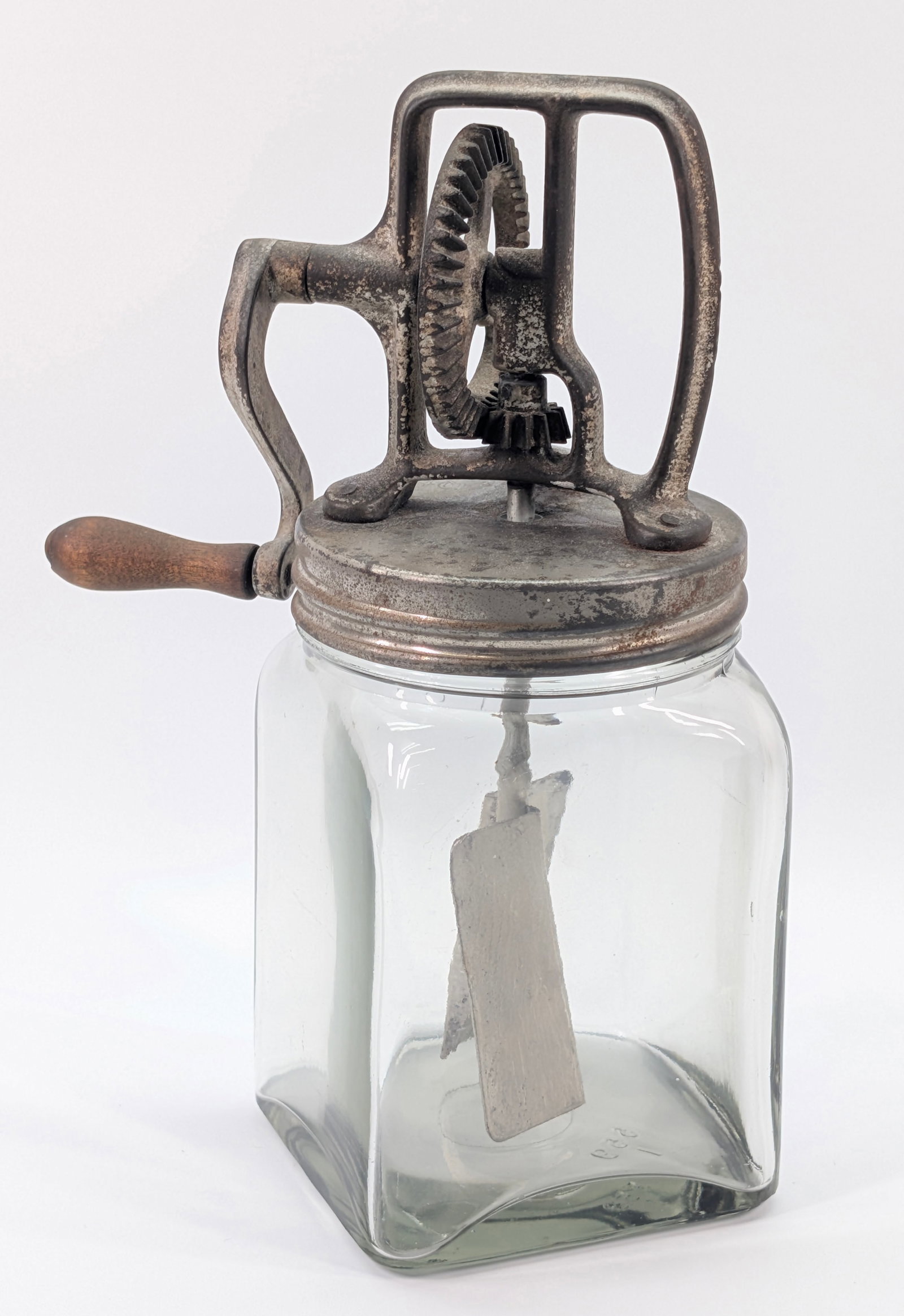 ANTIQUE 1 QUART GLASS BUTTER CHURN (1 of 5)