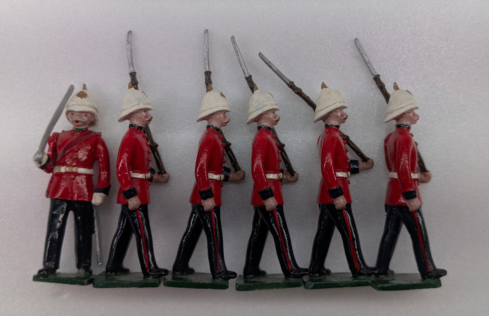SET OF 6 MARLBOROUGH ROYAL MARINES: ALL REMAIN IN GOOD CONDITION, SHOWING SOME LIGHT TYPICAL WEAR.