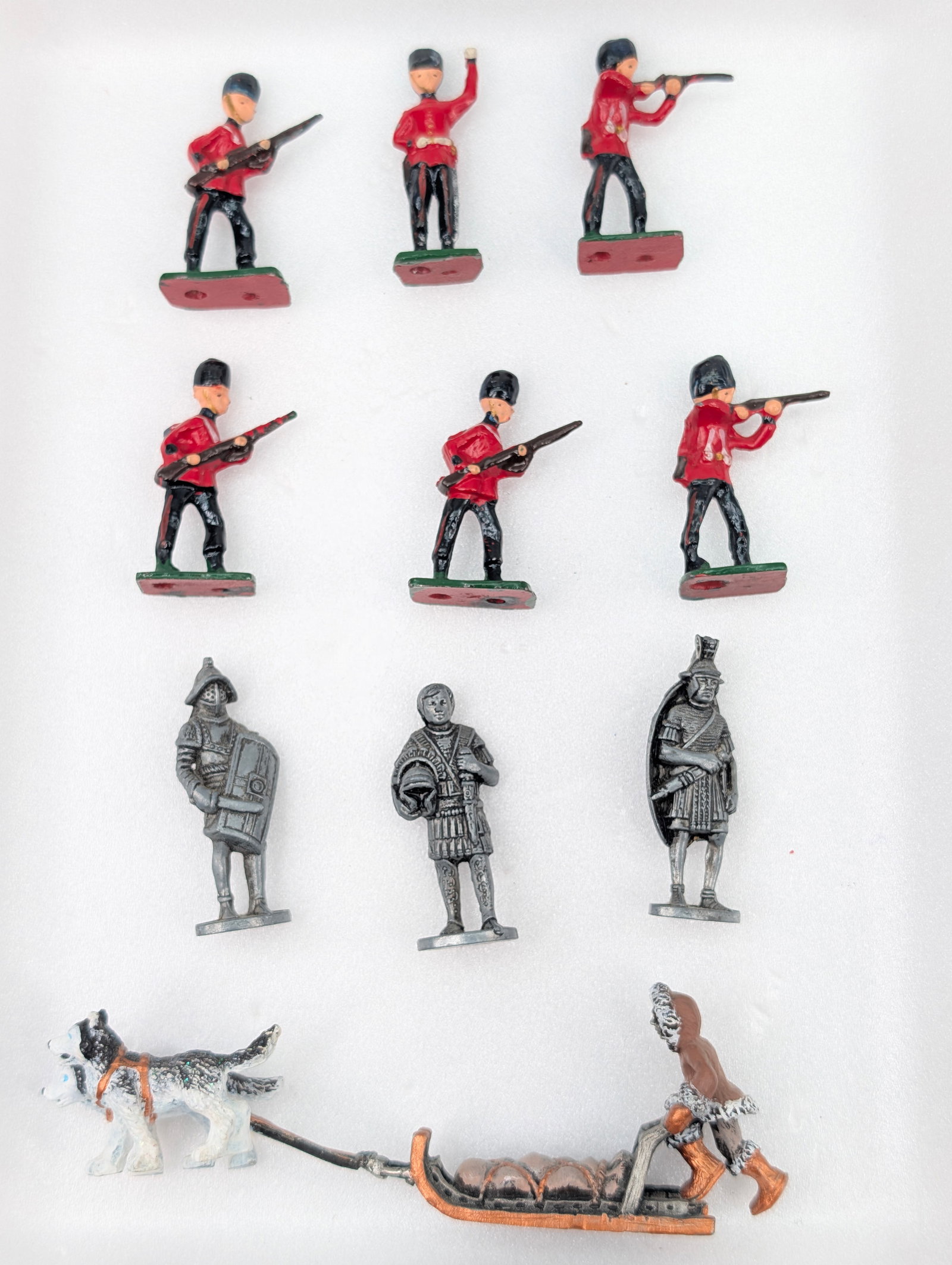 VARIOUS BRAND SOLDIERS INUIT DOG SLED: ALL REMAIN IN GOOD CONDITION, SHOWING SOME TYPICAL WEAR.